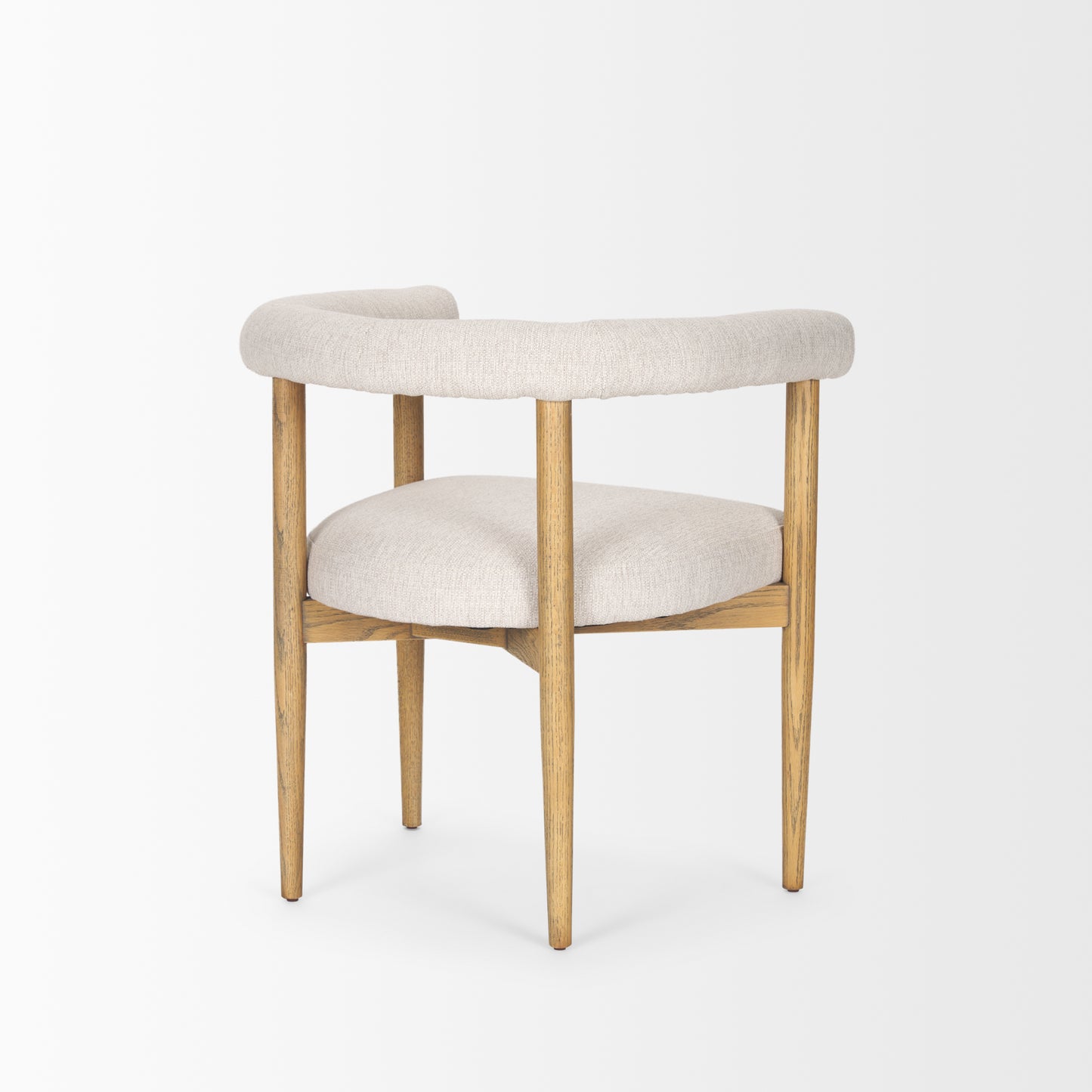 Arden Dining Chair with Medium Brown Wood and Cream Twill Fabric - Elegant and Comfortable Seating