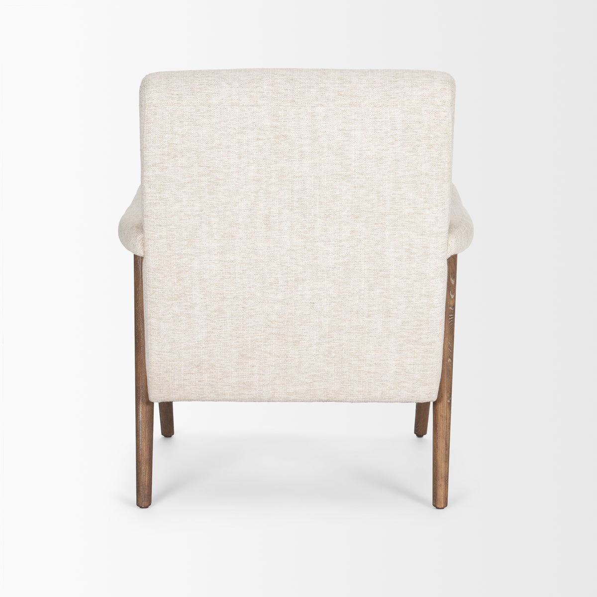 Nico Oatmeal Upholstered w Brown Wood Accent Chair