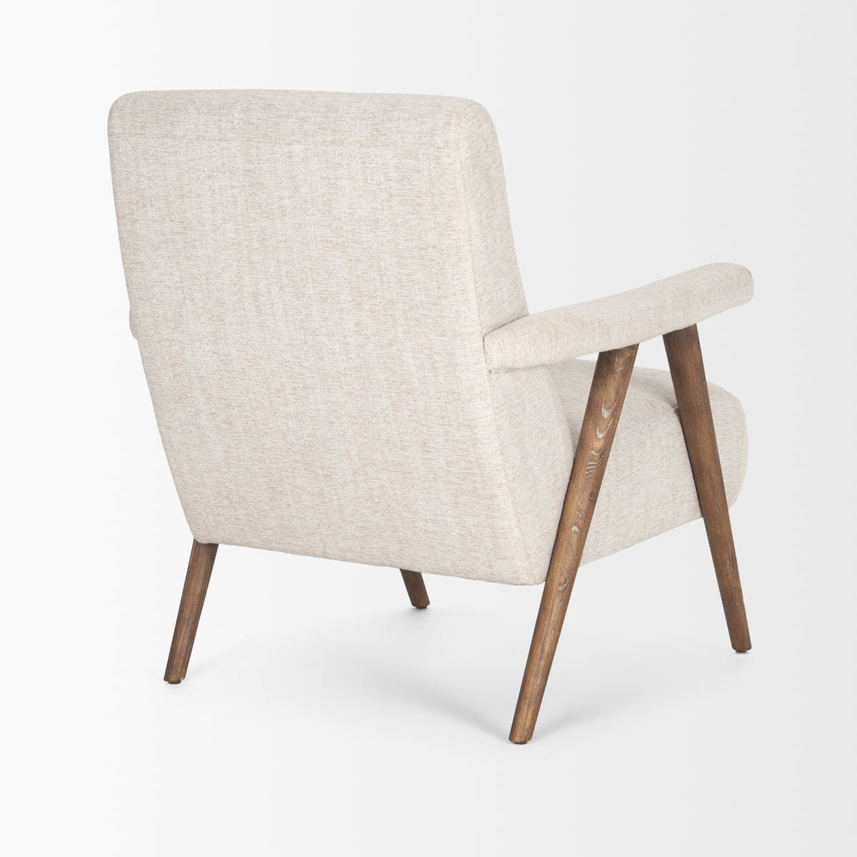 Nico Oatmeal Upholstered w Brown Wood Accent Chair