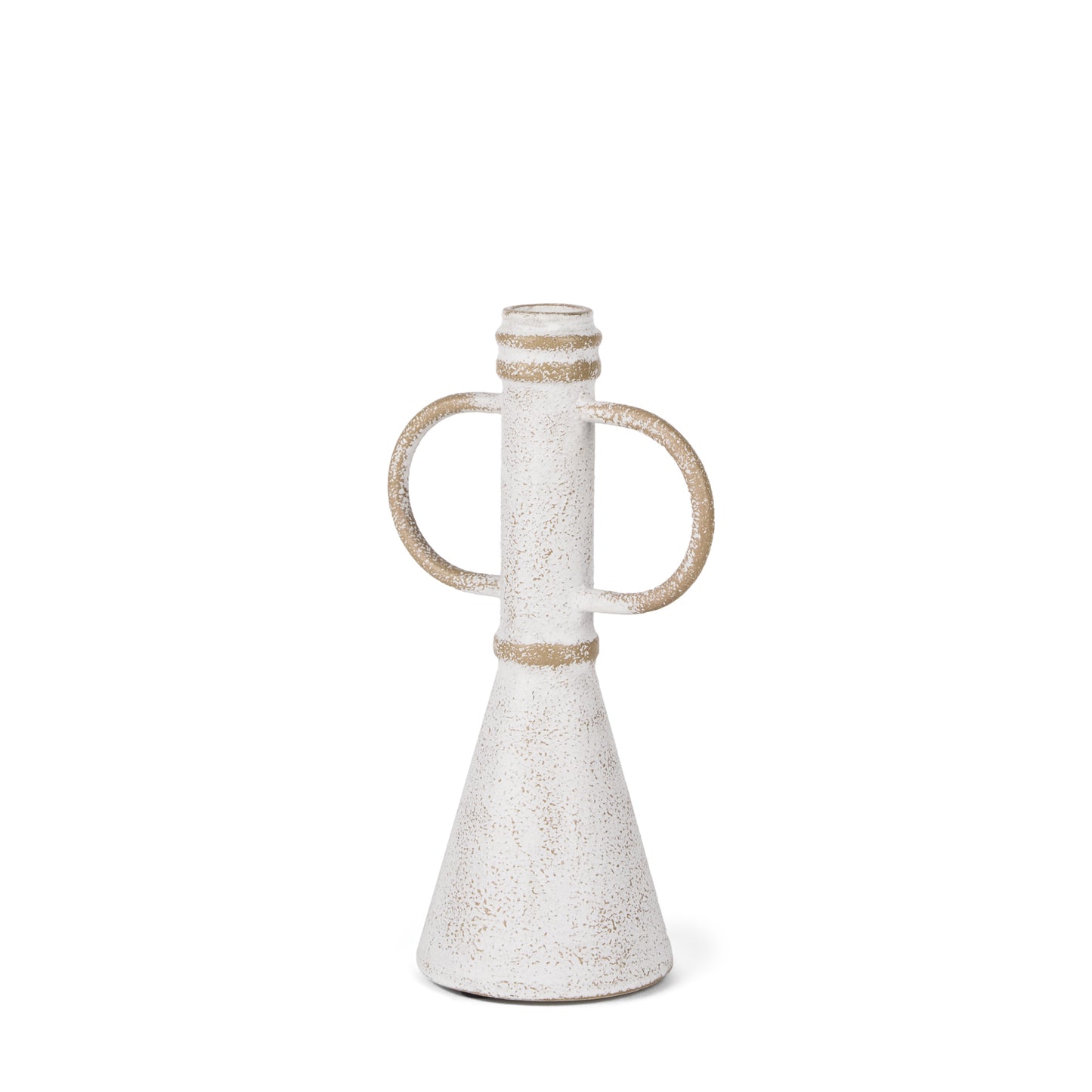 Ziva Sculptural Object - Elegant Decorative Metal Accent with Distressed Beige Finish for Home Decor