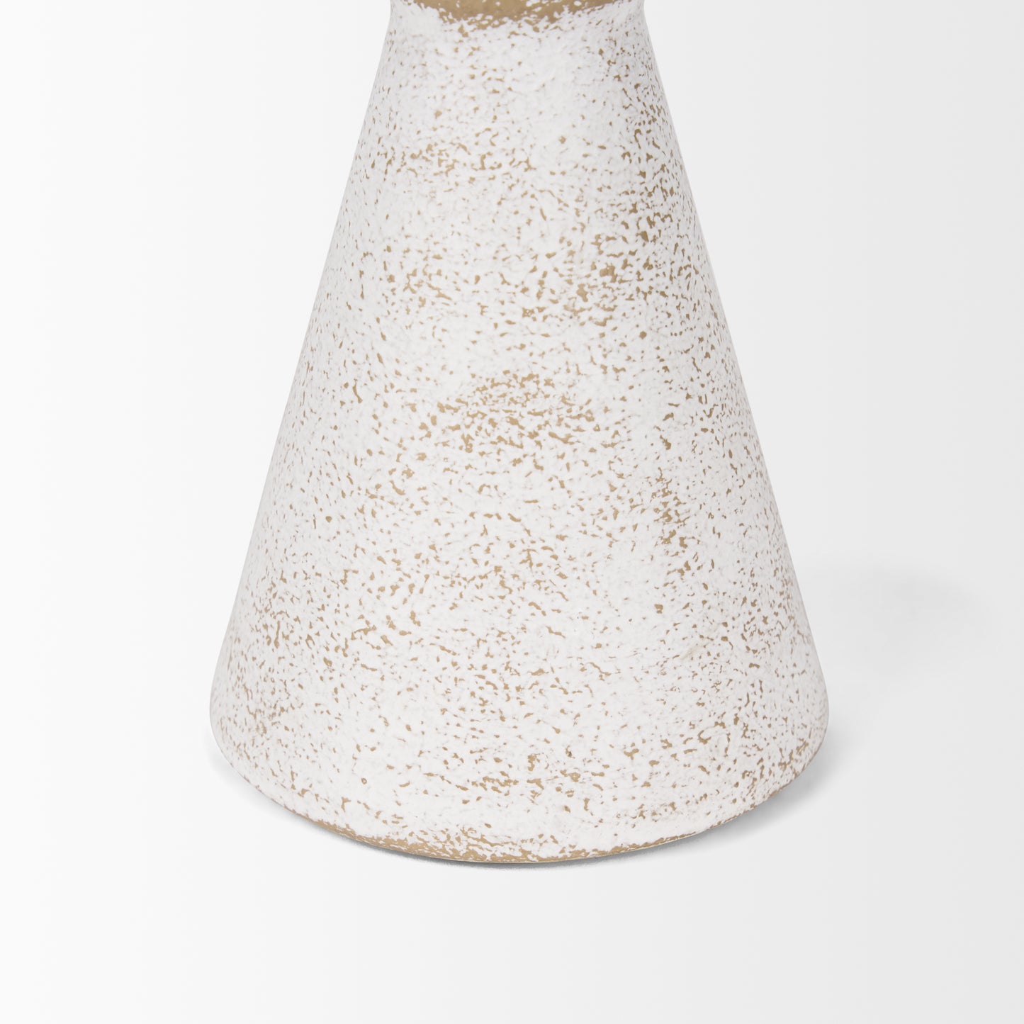 Ziva Sculptural Object - Elegant Decorative Metal Accent with Distressed Beige Finish for Home Decor