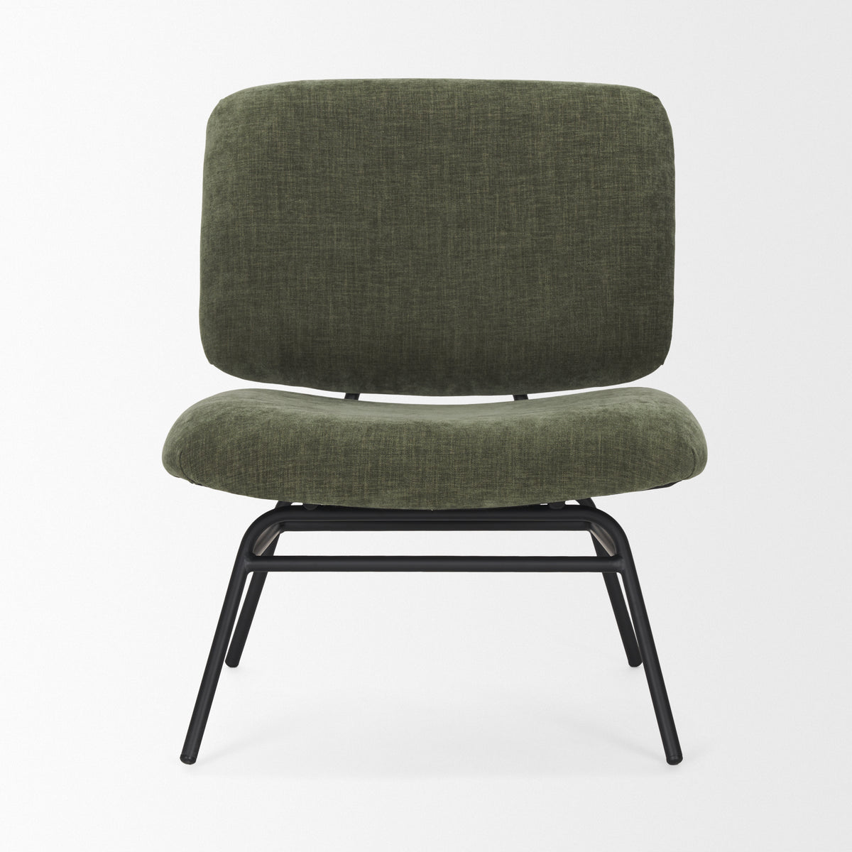 Nora Forest Green Fabric Matte Black Metal Legs Accent Chair