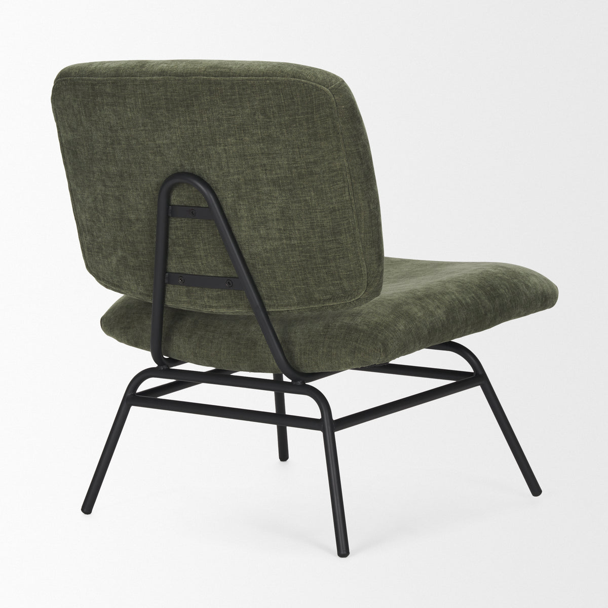 Nora Forest Green Fabric Matte Black Metal Legs Accent Chair