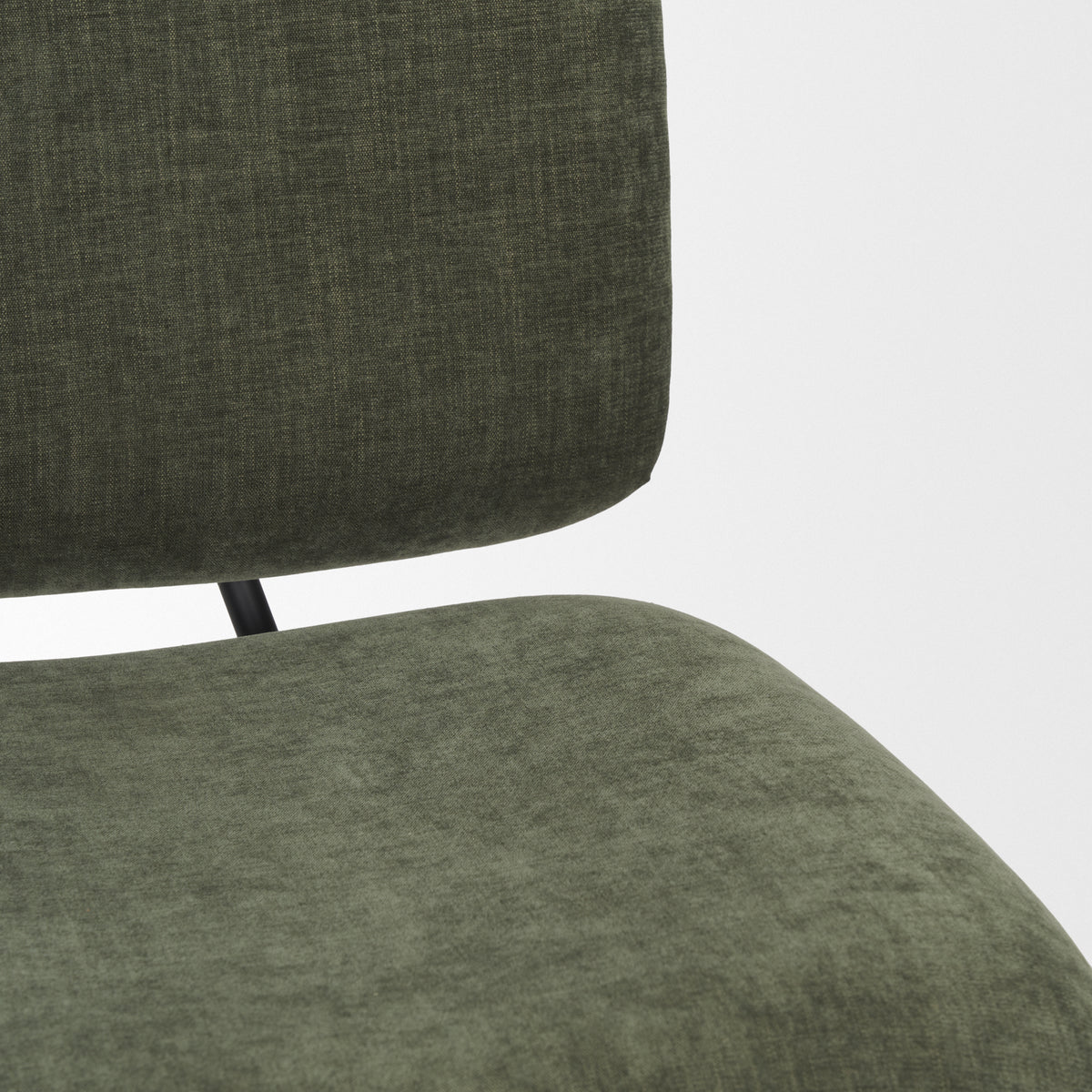 Nora Forest Green Fabric Matte Black Metal Legs Accent Chair