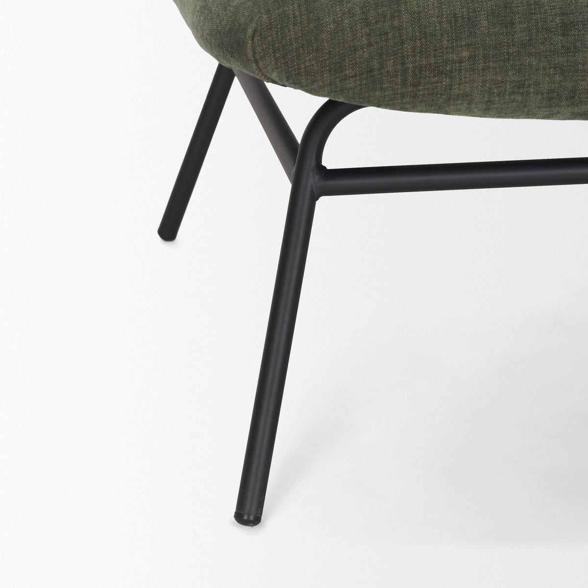 Nora Forest Green Fabric Matte Black Metal Legs Accent Chair