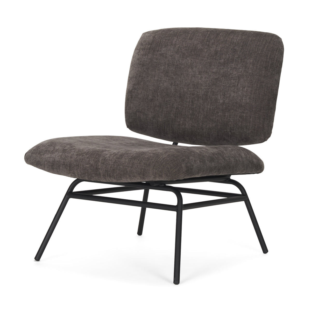 Nora Forest Green Fabric Matte Black Metal Legs Accent Chair