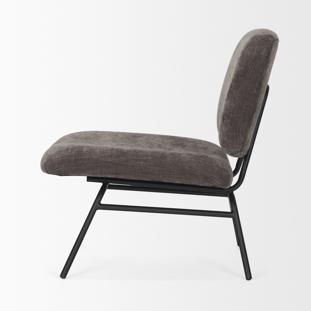 Nora Forest Green Fabric Matte Black Metal Legs Accent Chair