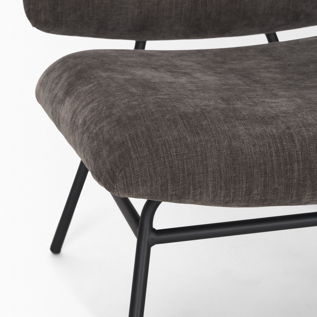 Nora Forest Green Fabric Matte Black Metal Legs Accent Chair