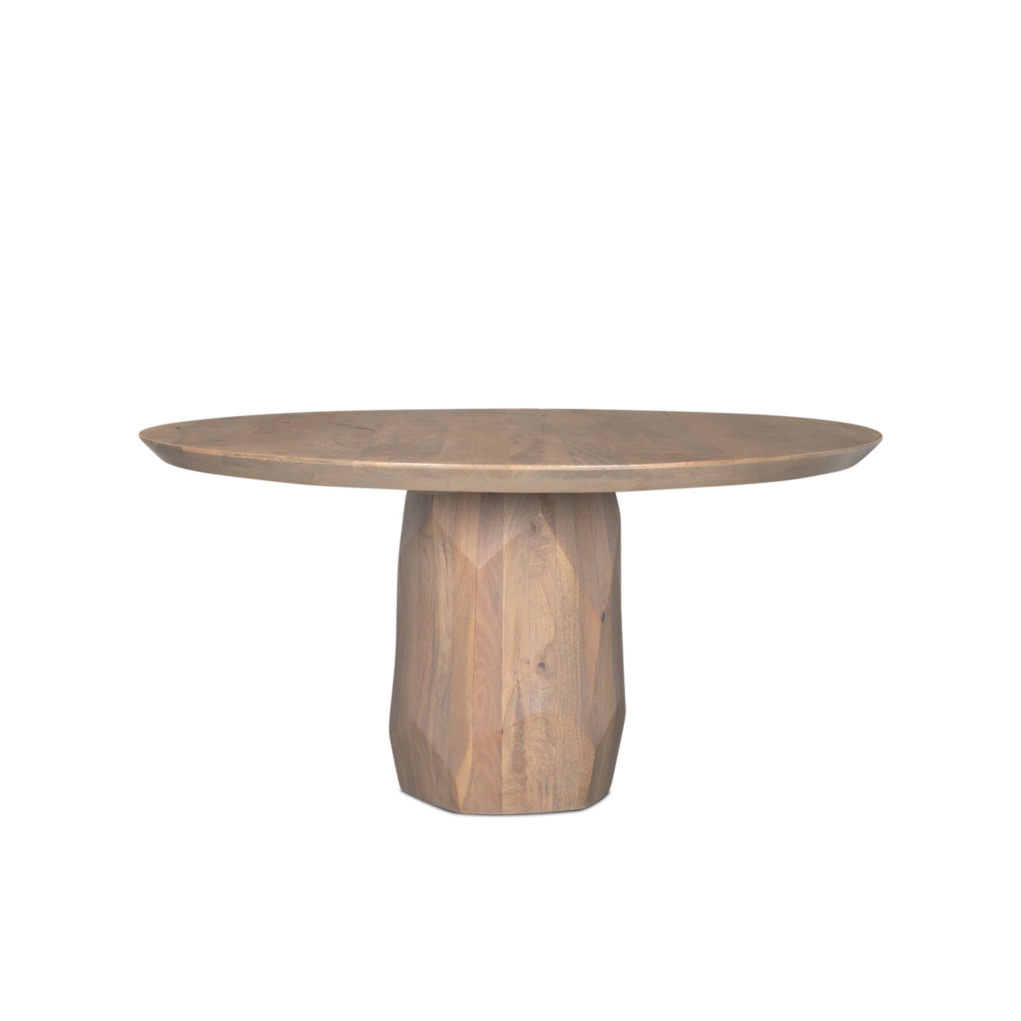 Fitzgerald 60" Round Brown Solid Wood Top and Base Dining Table for a Classic and Elegant Dining Experience