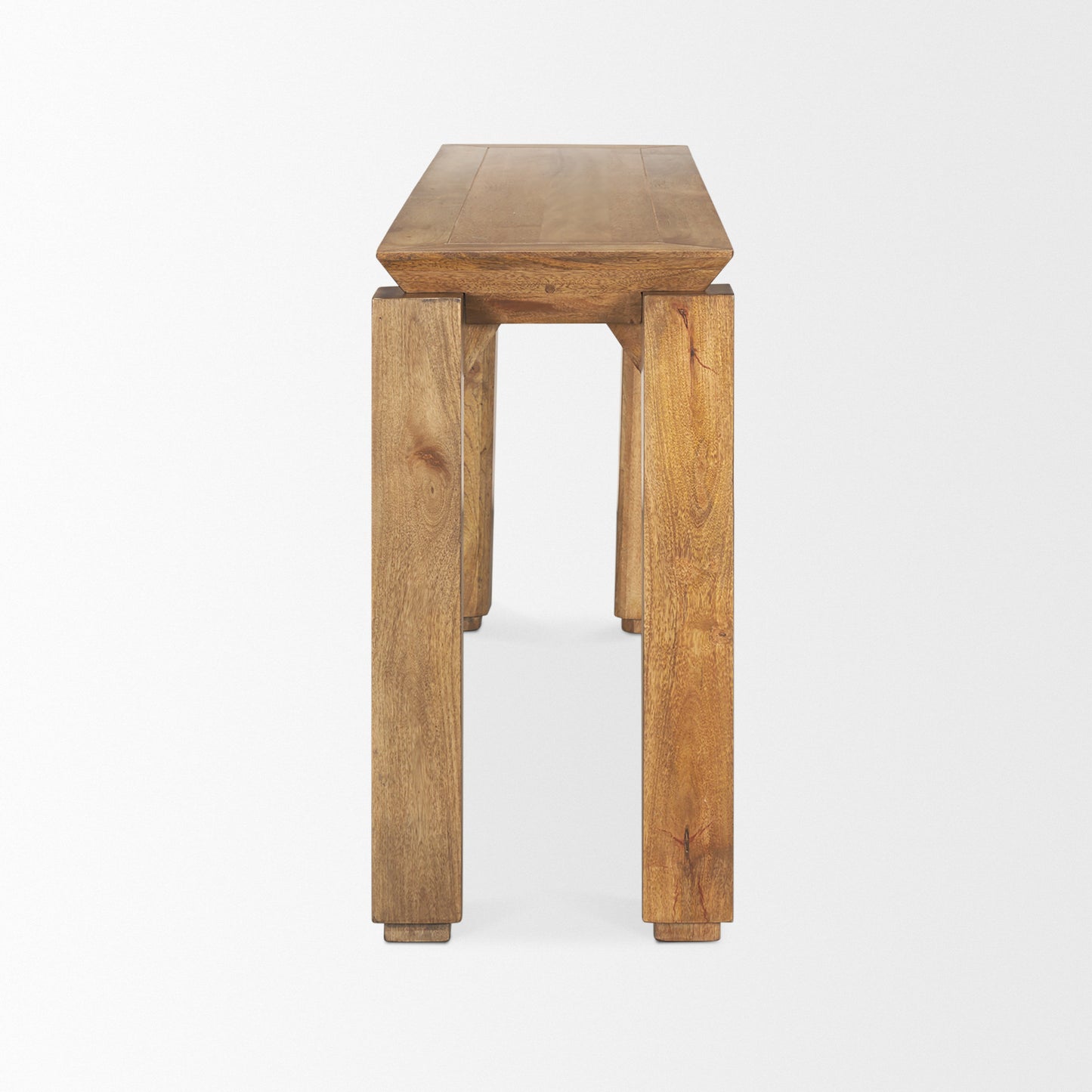 Sapphira Brown Wood Tapered Top Console Table - Stylish Design for Entryways and Modern Living Spaces