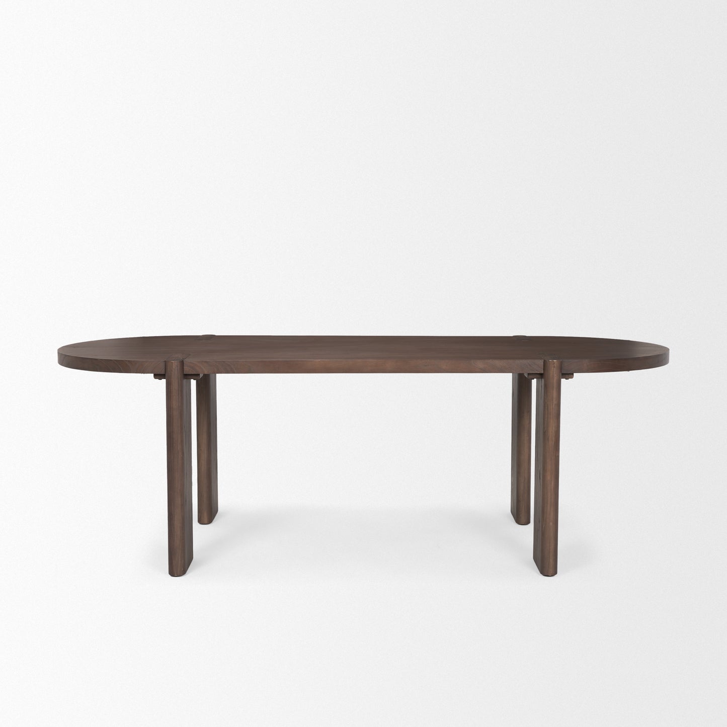 Sohan Dark Elm Wood Oval Dining Table for a Sophisticated and Timeless Dining Experience