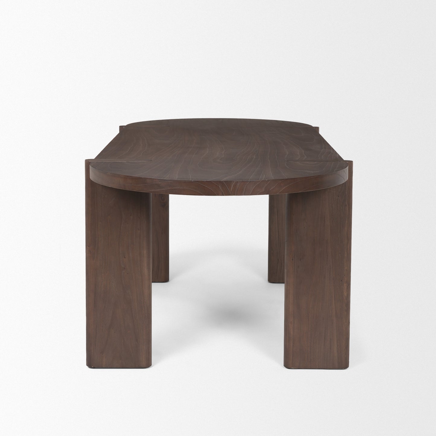 Sohan Dark Elm Wood Oval Dining Table for a Sophisticated and Timeless Dining Experience