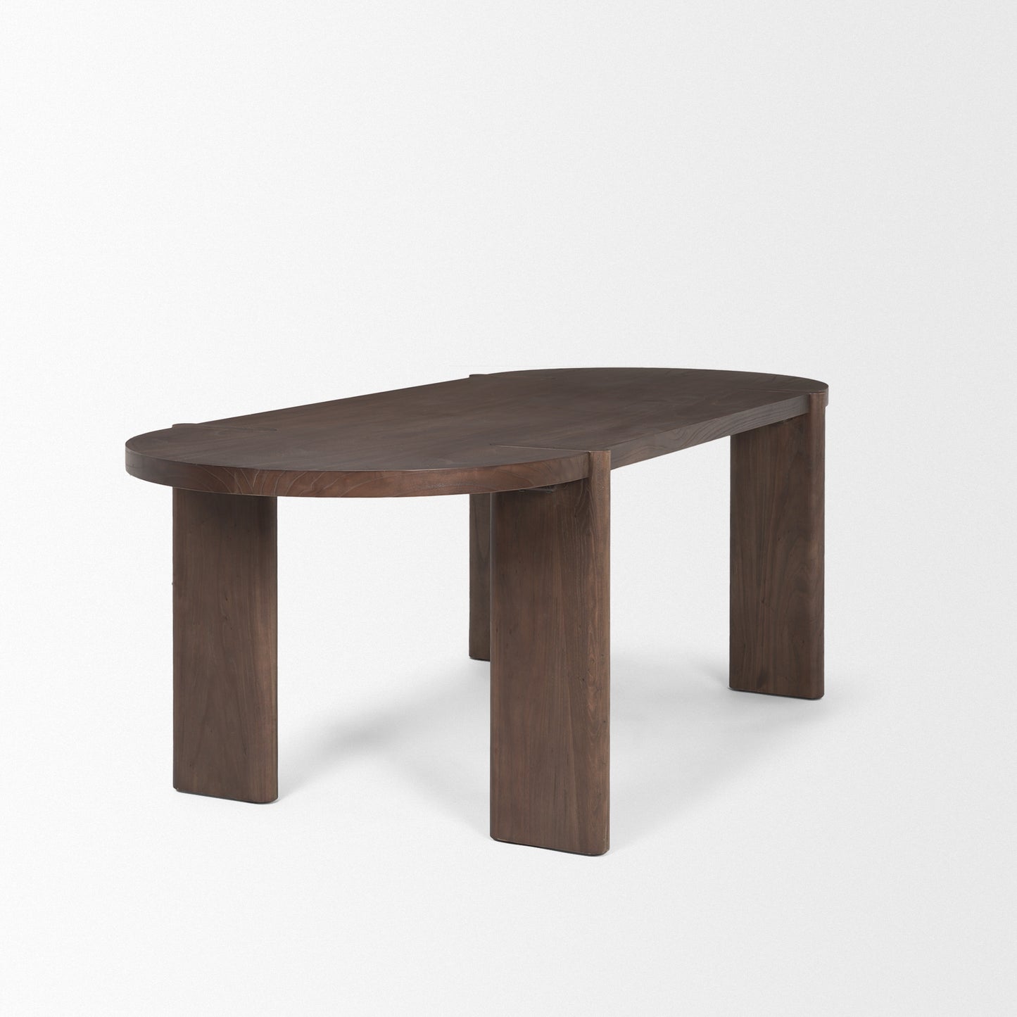 Sohan Dark Elm Wood Oval Dining Table for a Sophisticated and Timeless Dining Experience