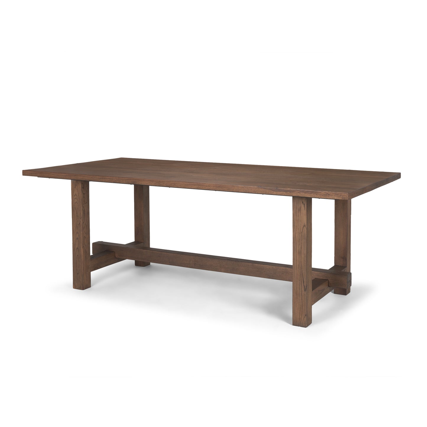 Suke Rectangular Natural Wood Trestle Dining Table for a Rustic and Timeless Dining Experience