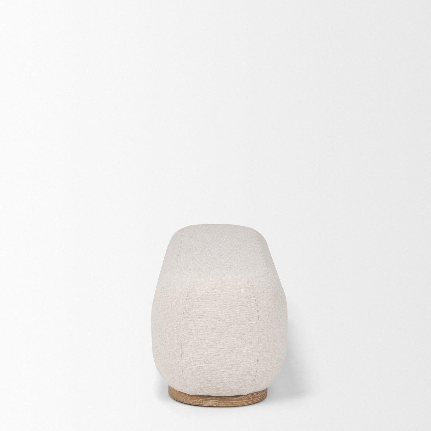 Siren Cream Fabric Oblong Bench with Light Brown Wood - Elegant and Versatile Seating Option