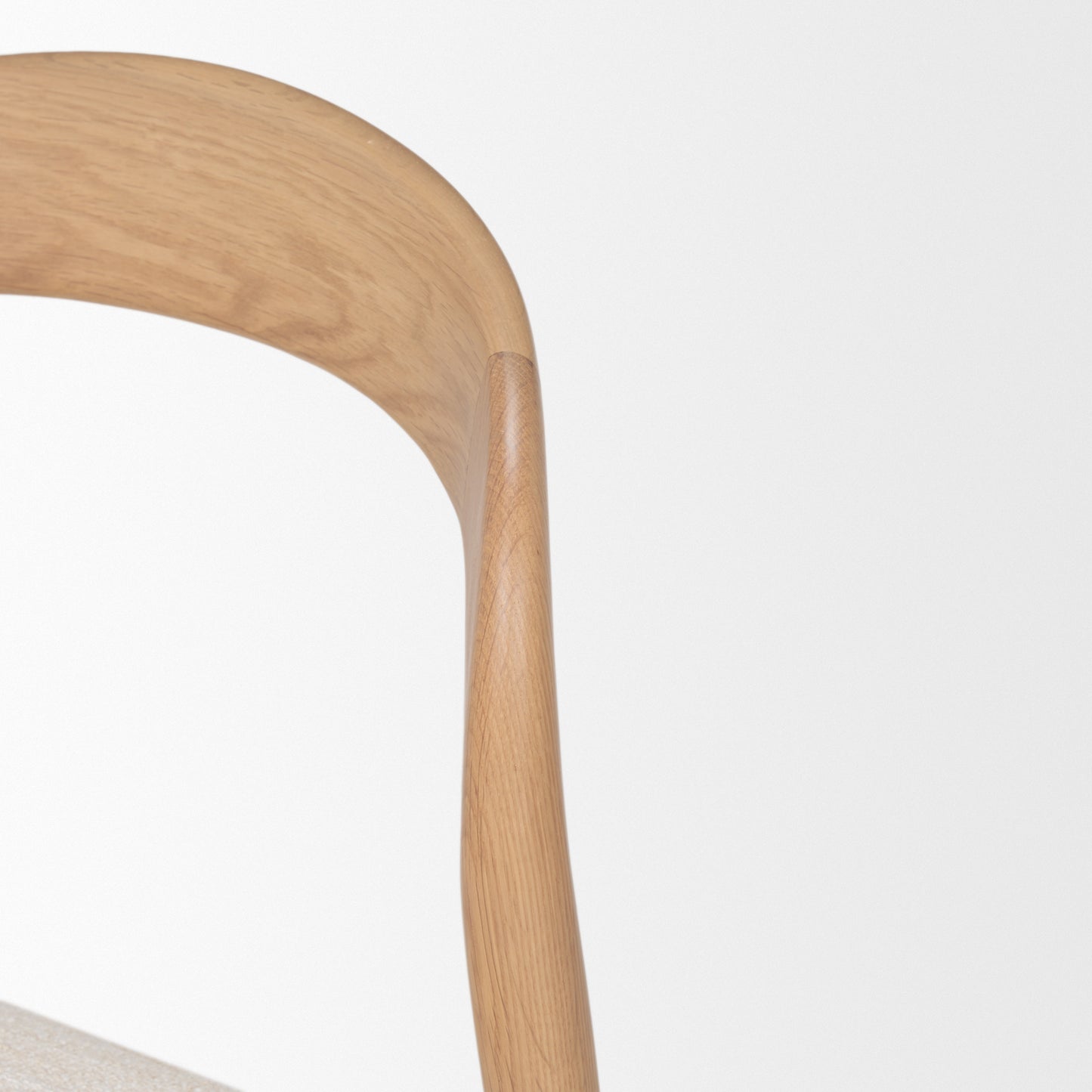 Nobu Oak Wood Dining Chair Set of 2 with Cream Fabric and Open Back Design for Modern Dining Spaces