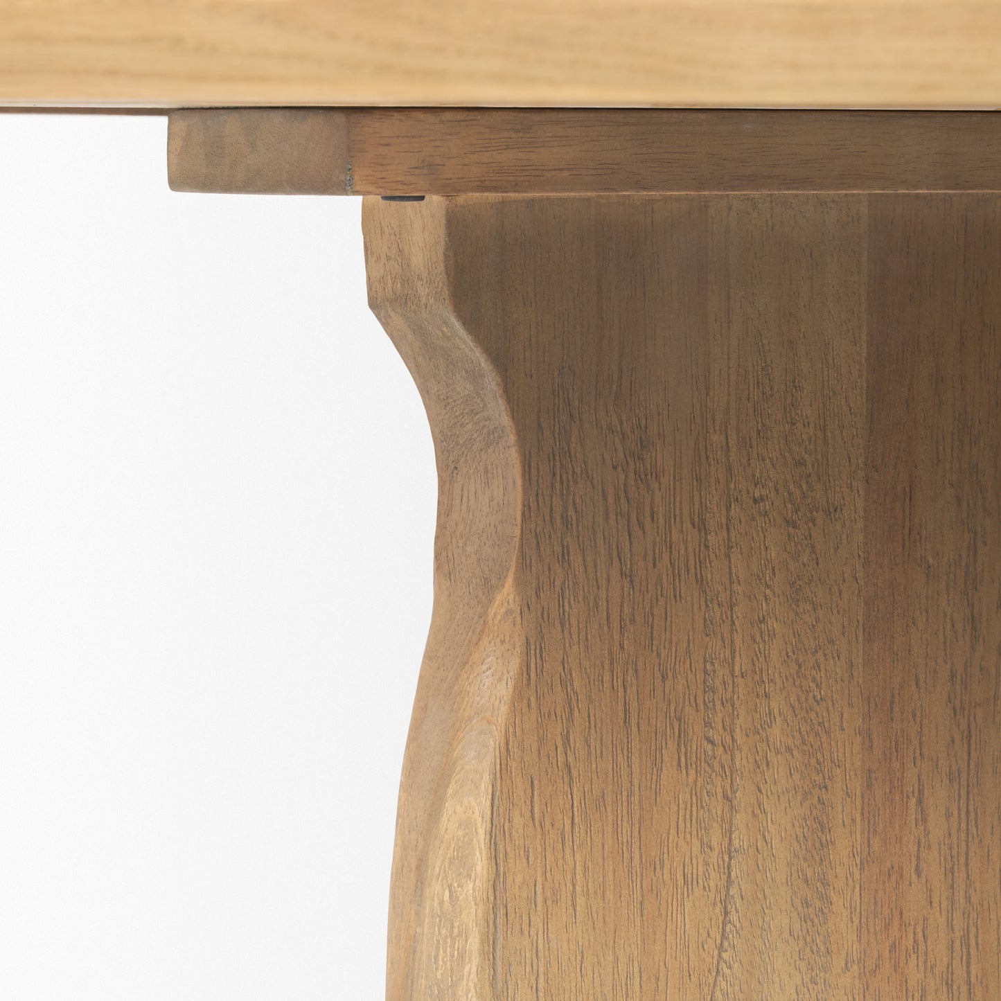 Sonomi Brown Solid Rubber Wood Dining Table with Round Oak Tabletop for a Charming and Durable Dining Experience