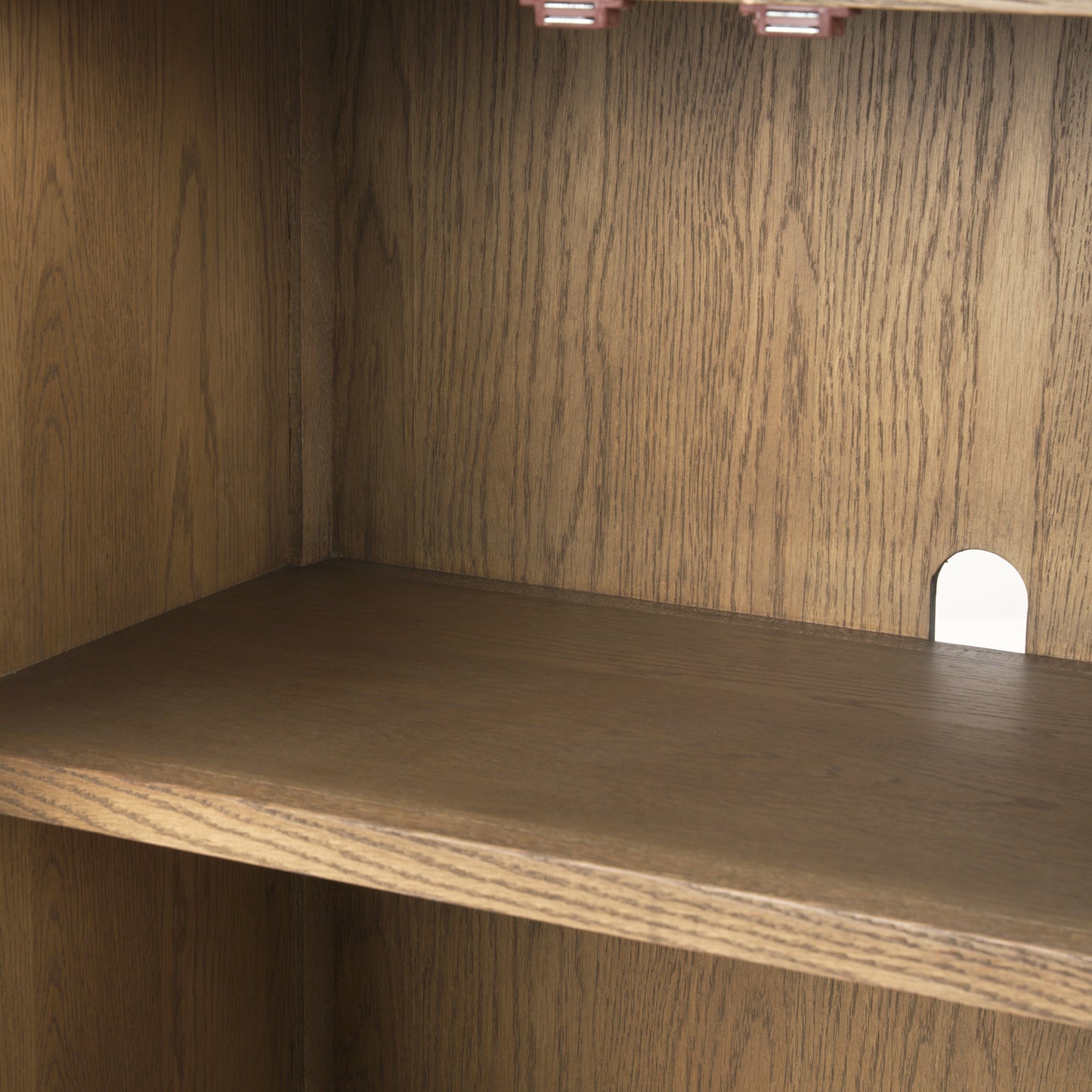 Sina Brown Oak Wood Sideboard with Natural Rattan - Stylish 4-Door Storage Solution