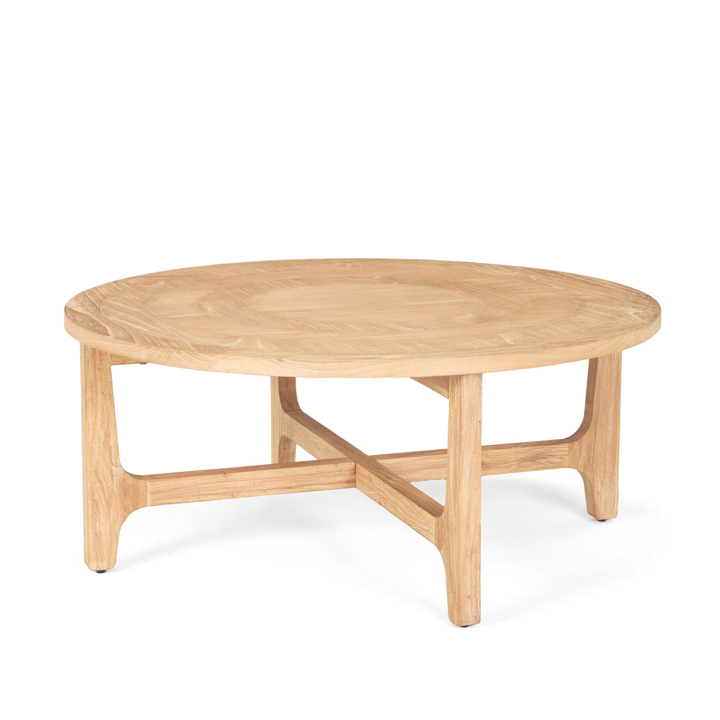 Taylin Light Brown Wood Round Coffee Table - Simple and Elegant Living Room Accent