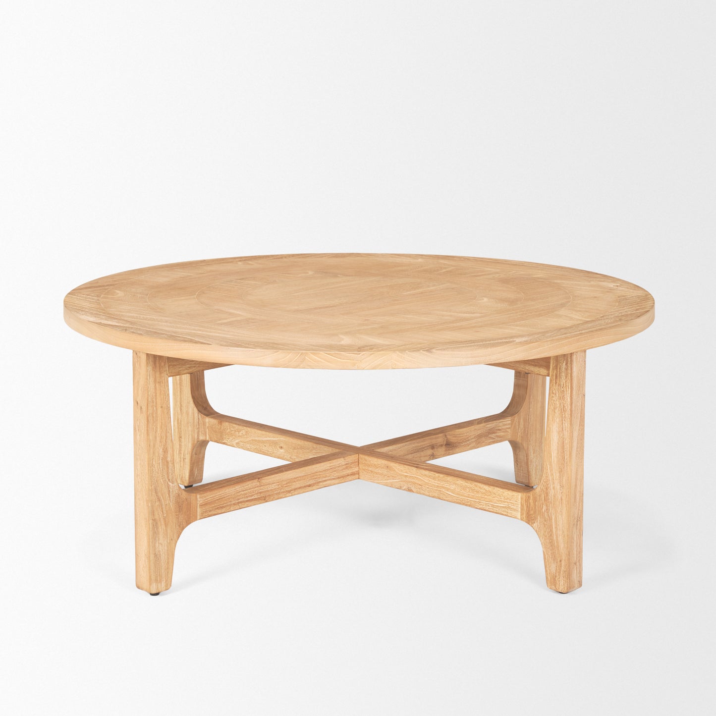 Taylin Light Brown Wood Round Coffee Table - Simple and Elegant Living Room Accent