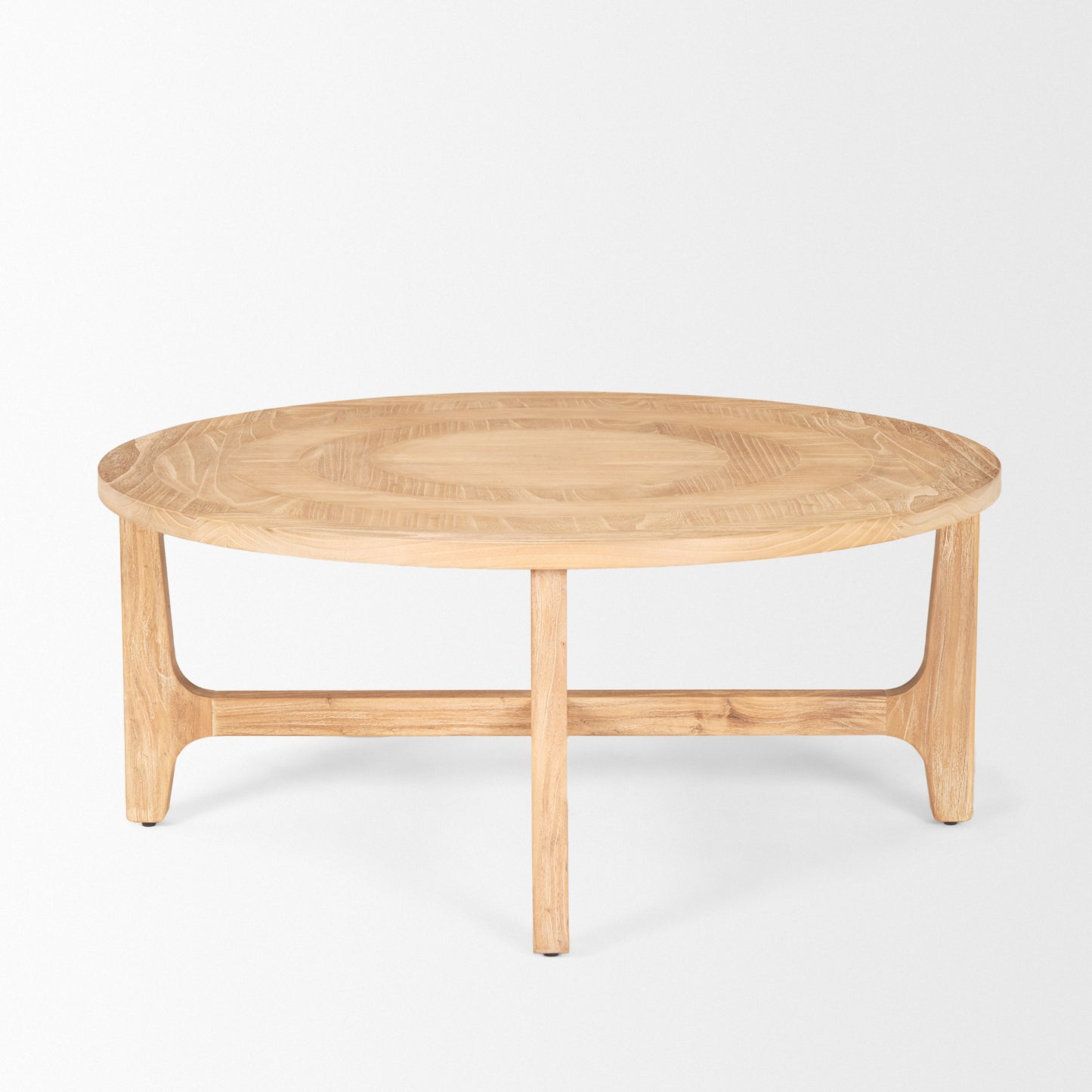 Taylin Light Brown Wood Round Coffee Table - Simple and Elegant Living Room Accent