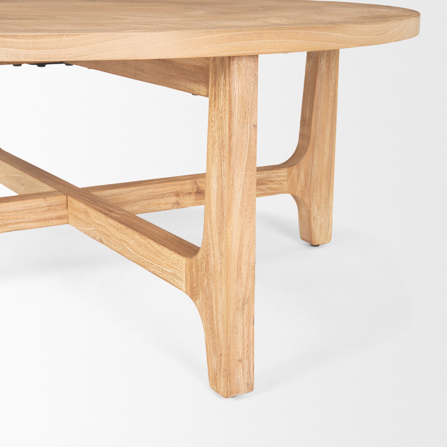 Taylin Light Brown Wood Round Coffee Table - Simple and Elegant Living Room Accent