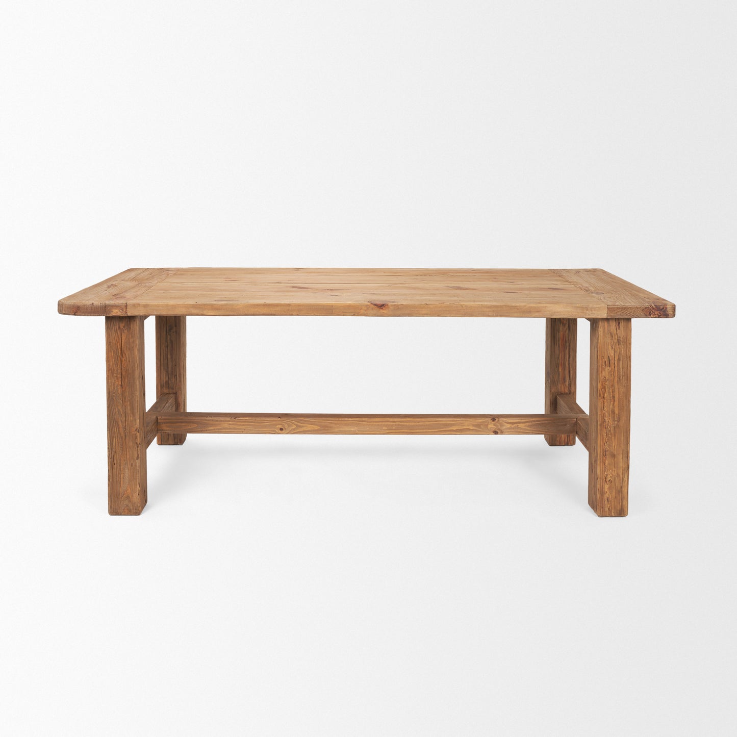 Stetson 84" Rectangular Natural Brown Wood Dining Table for a Warm and Stylish Dining Experience