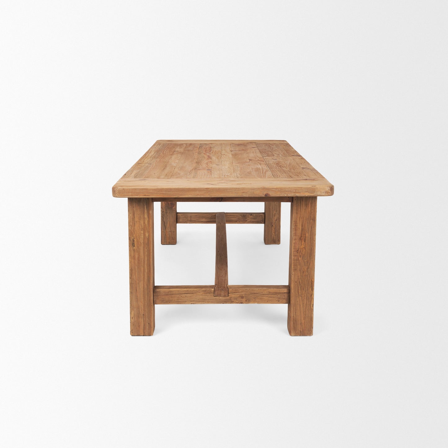 Stetson 84" Rectangular Natural Brown Wood Dining Table for a Warm and Stylish Dining Experience