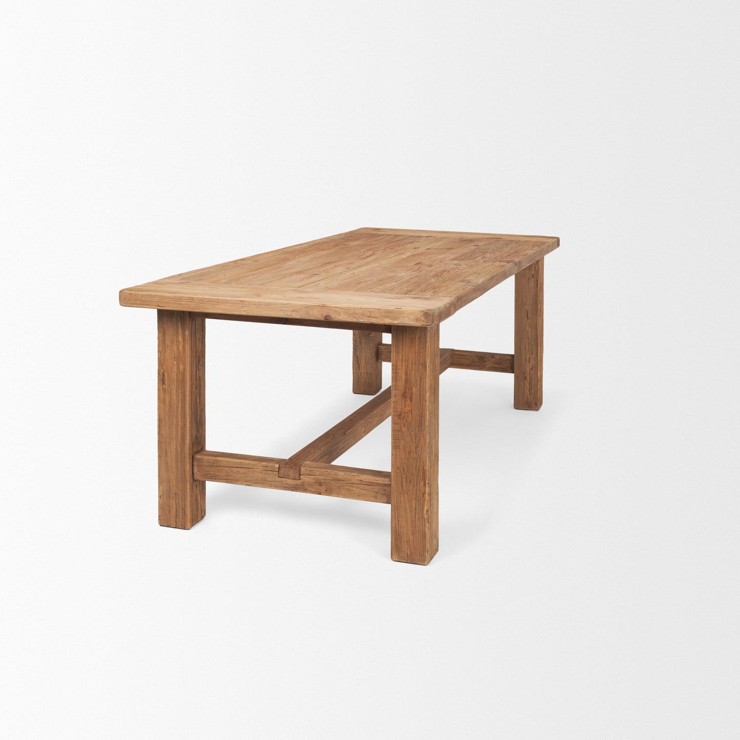 Stetson 84" Rectangular Natural Brown Wood Dining Table for a Warm and Stylish Dining Experience