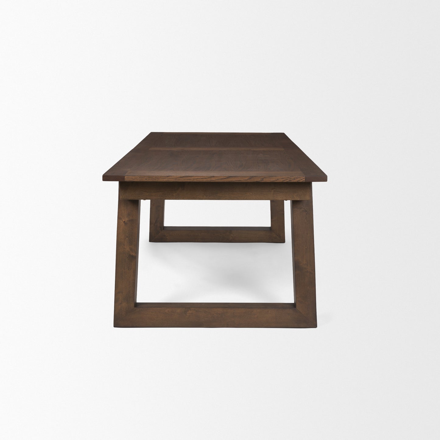 Takota Dark Brown Rectangular Oak Wood Dining Table with Birch Wood Legs, Extendable for a Versatile and Elegant Dining Experience