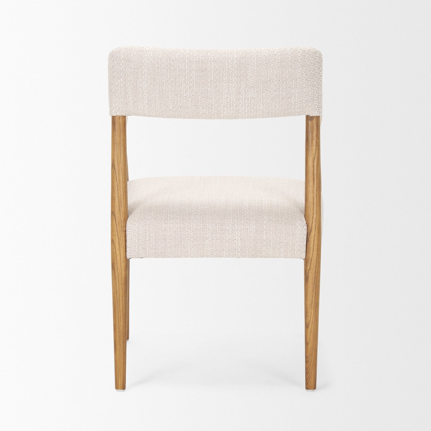 Toni Light Brown Nettlewood Dining Chair with Cream Heathered Performance Fabric for Stylish and Comfortable Dining