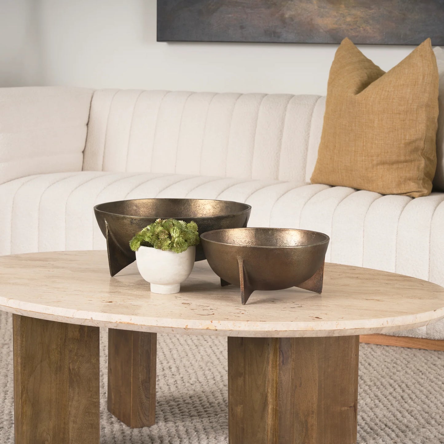 Quita Large Gold Decorative Bowls – Set of 2 Stylish Metallic Accents for Elegant Home Décor & Entertaining