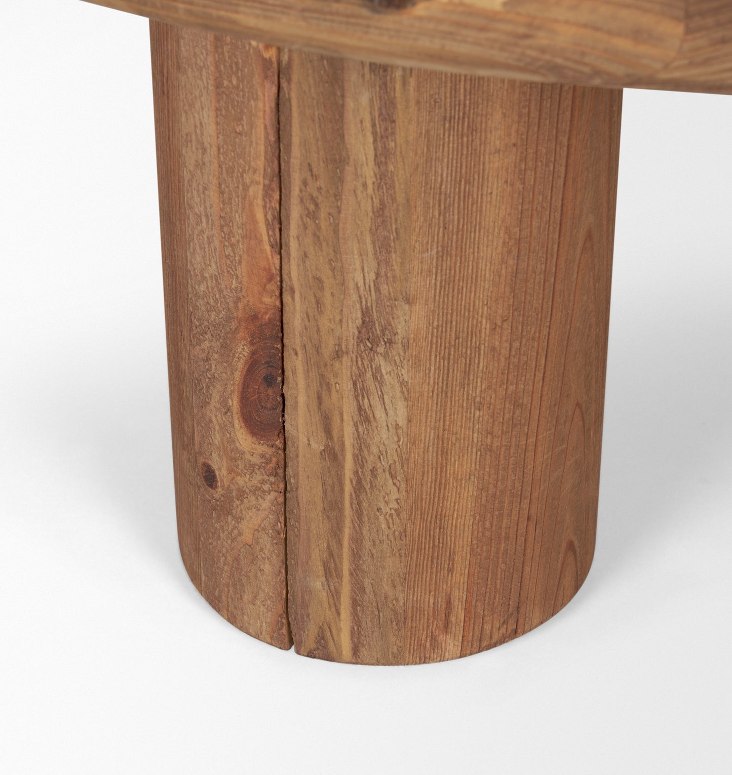 Tucson Natural Wood Coffee Table with Round Black Oak Top - Modern and Elegant Living Room Accent
