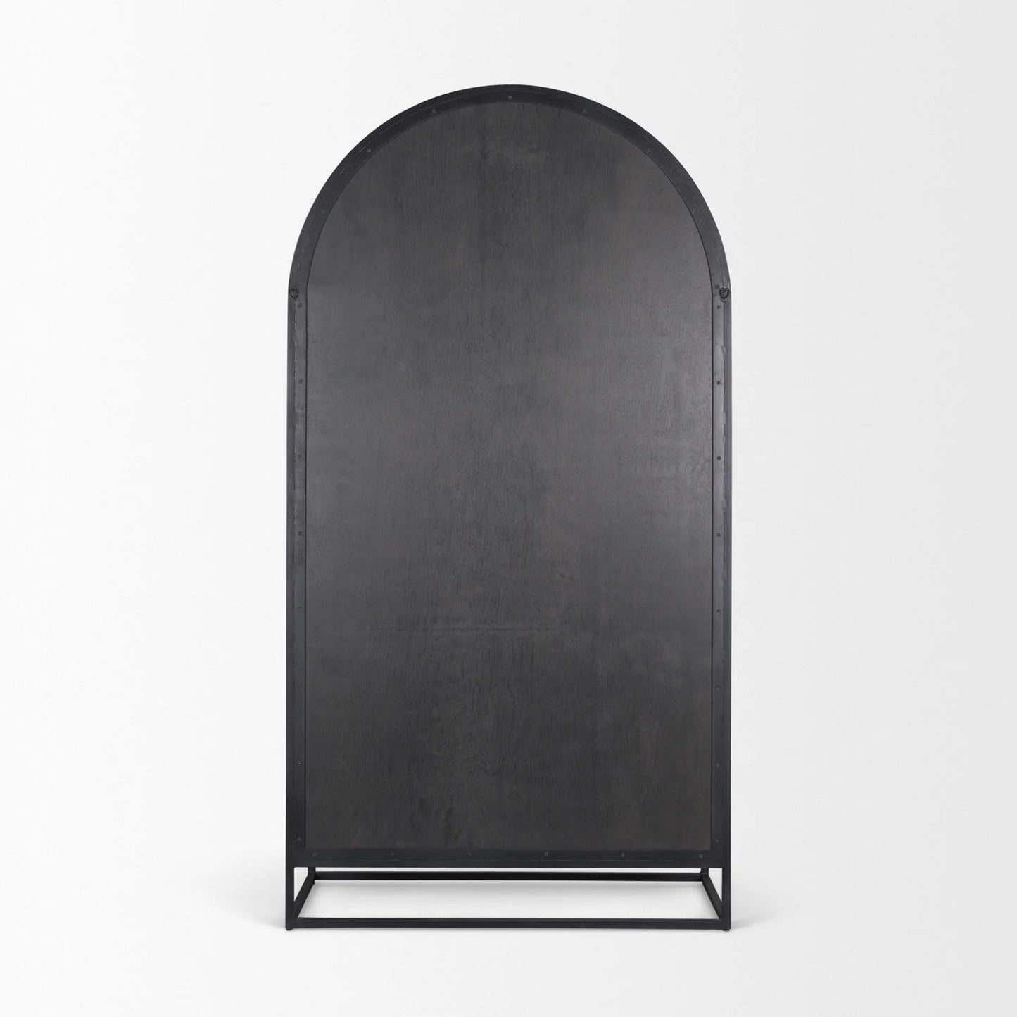 Sloan Arched Curio Cabinet – Elegant 80.5" Black Wood & Metal Design for Modern Storage and Display