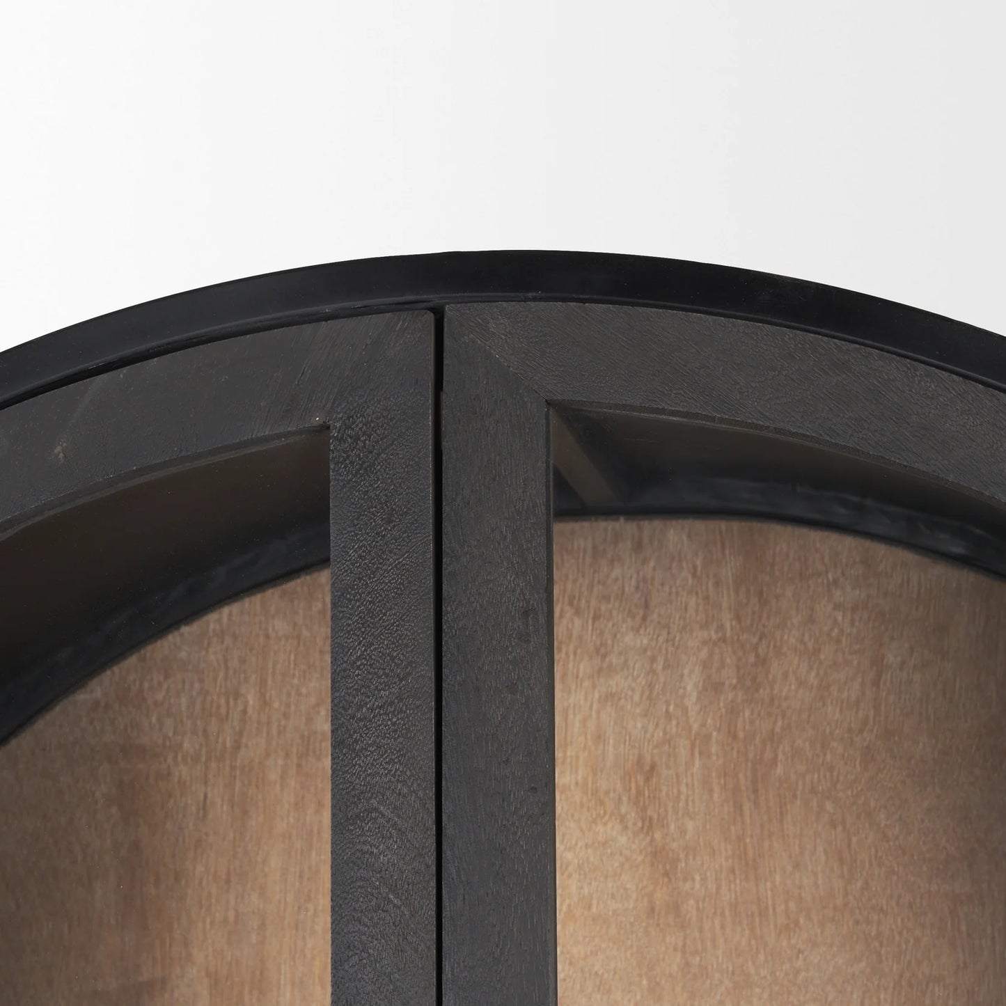 Sloan Arched Curio Cabinet – Elegant 80.5" Black Wood & Metal Design for Modern Storage and Display