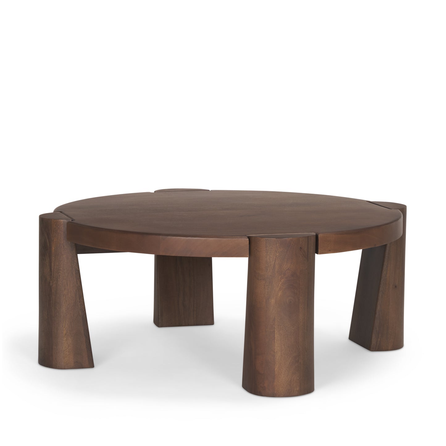 Tammar Round Wood Coffee Table with Tapered Legs - Stylish and Modern Living Room Accent