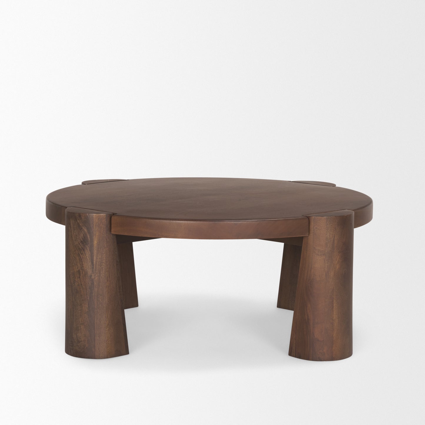 Tammar Round Wood Coffee Table with Tapered Legs - Stylish and Modern Living Room Accent