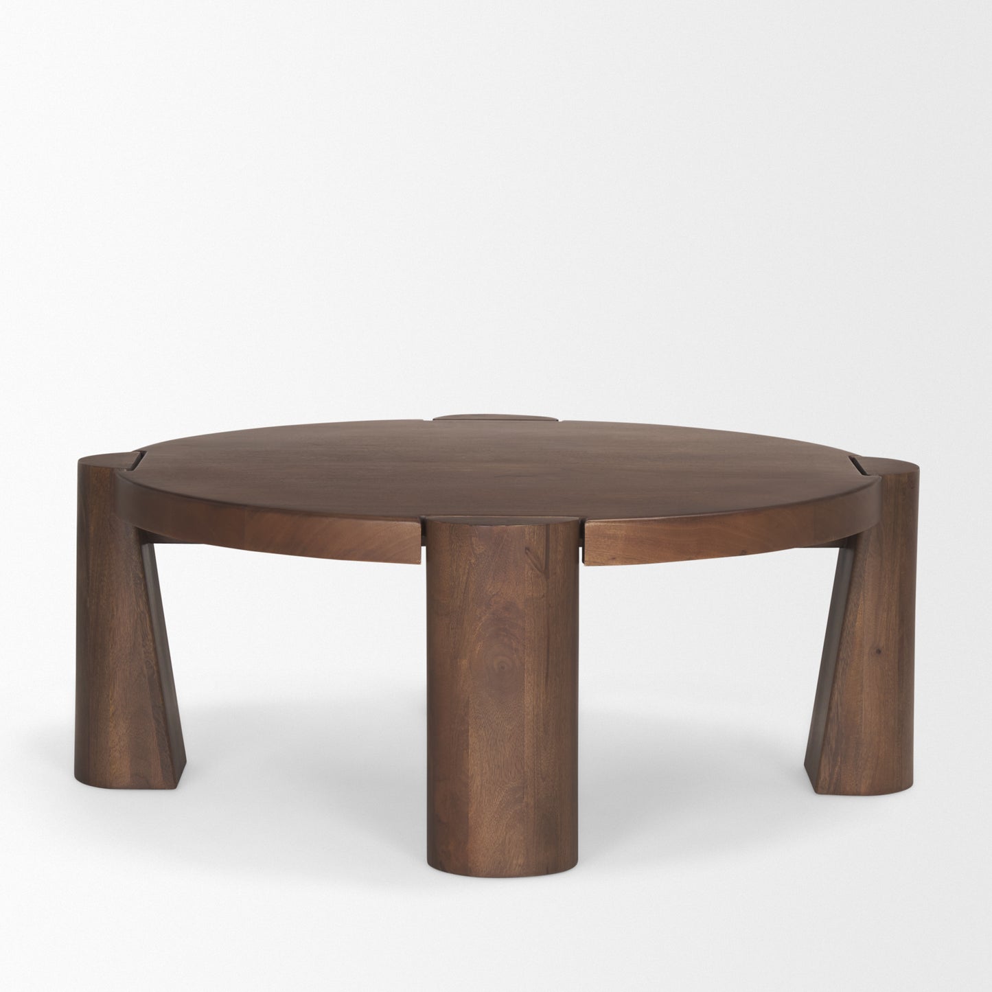 Tammar Round Wood Coffee Table with Tapered Legs - Stylish and Modern Living Room Accent