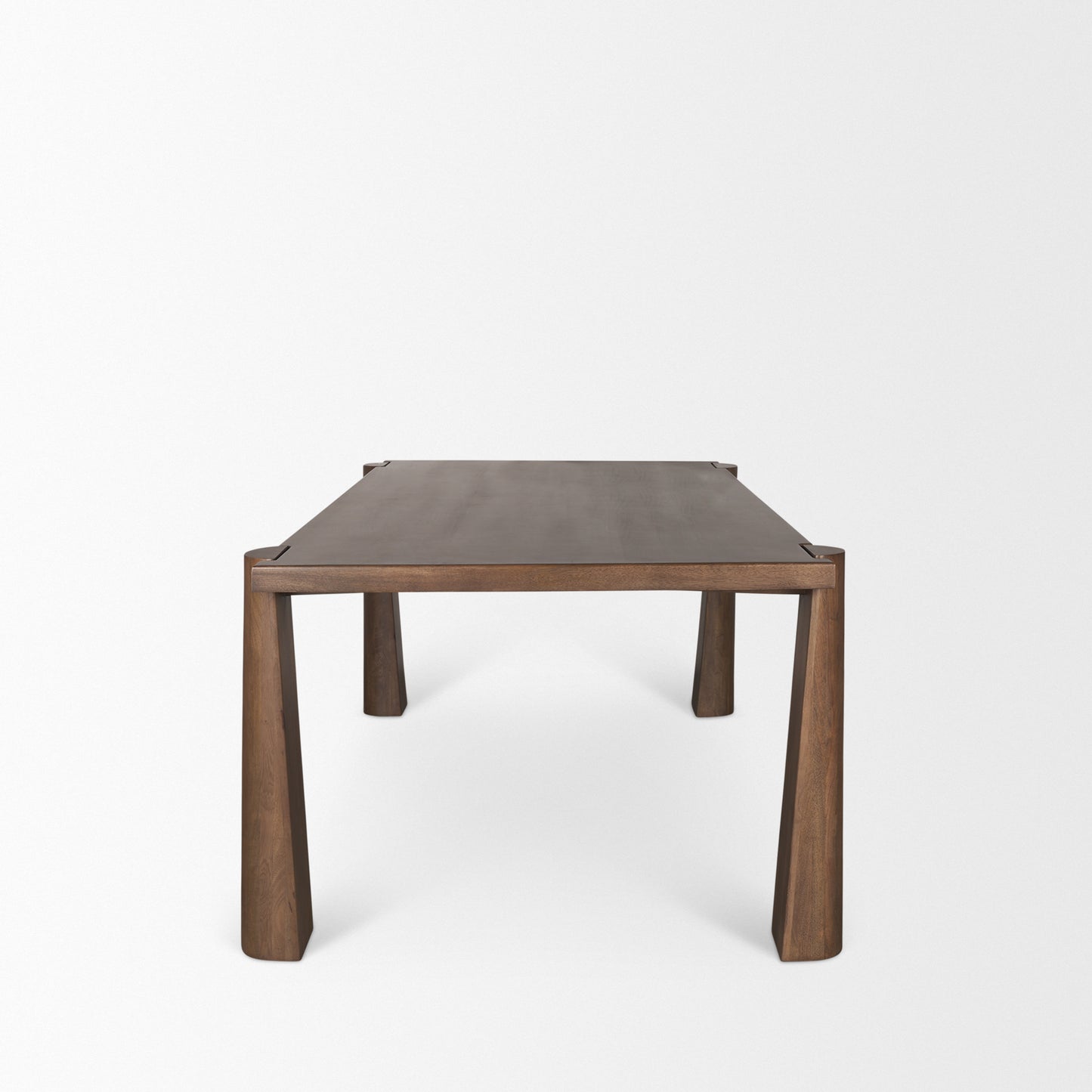 Tammar Rectangular Brown Wood Dining Table with Tapered Legs for a Stylish and Modern Dining Experience