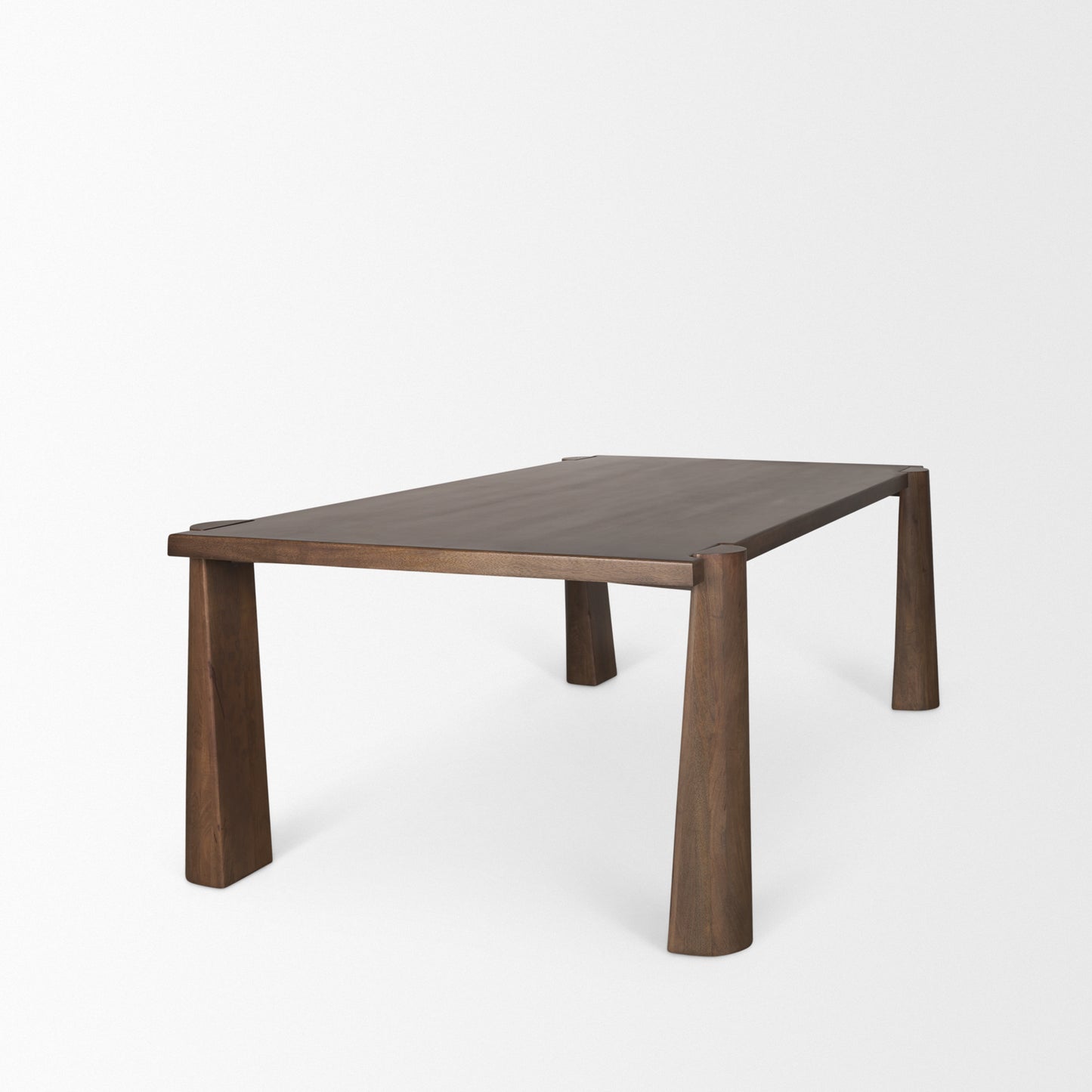 Tammar Rectangular Brown Wood Dining Table with Tapered Legs for a Stylish and Modern Dining Experience