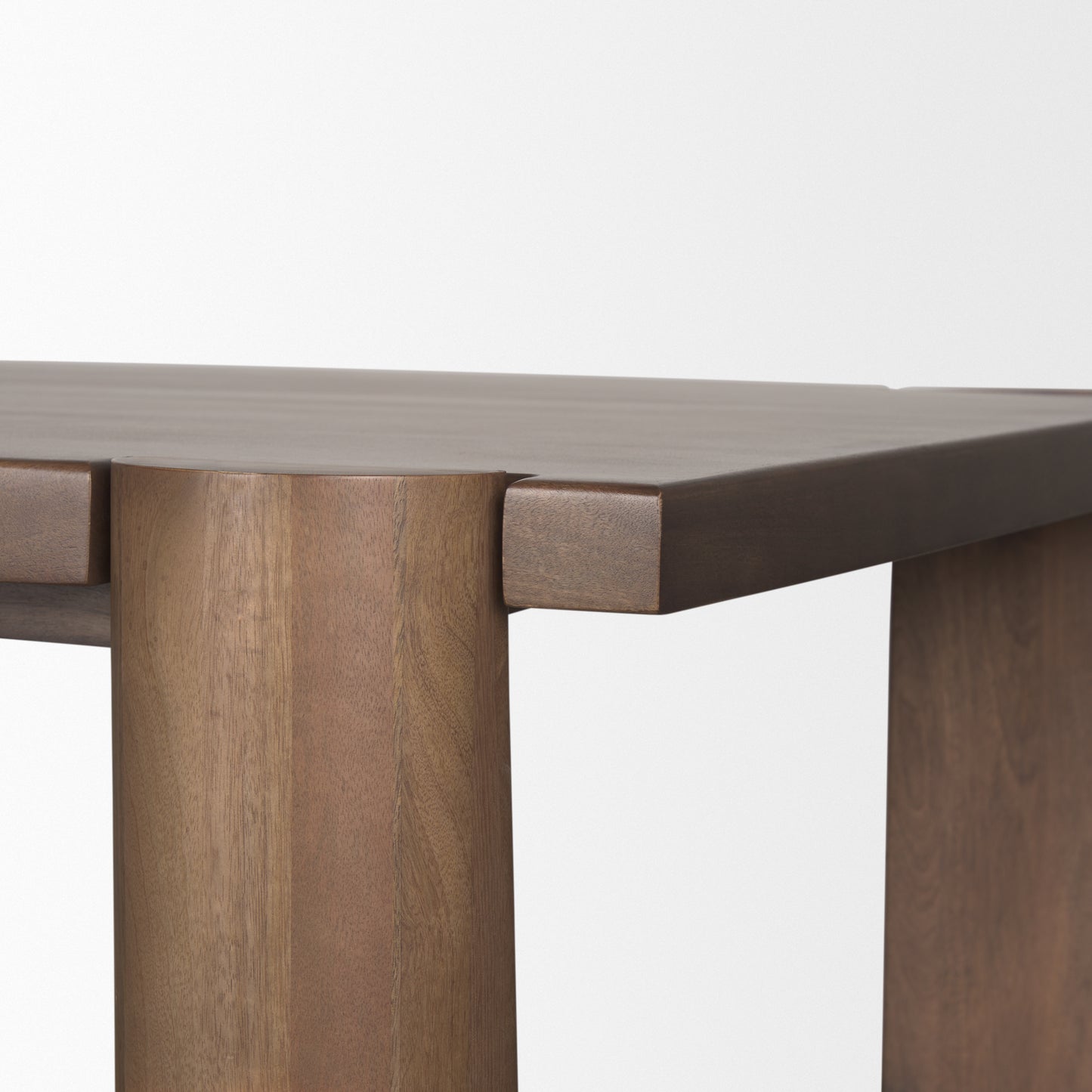 Tammar Rectangular Brown Wood Dining Table with Tapered Legs for a Stylish and Modern Dining Experience