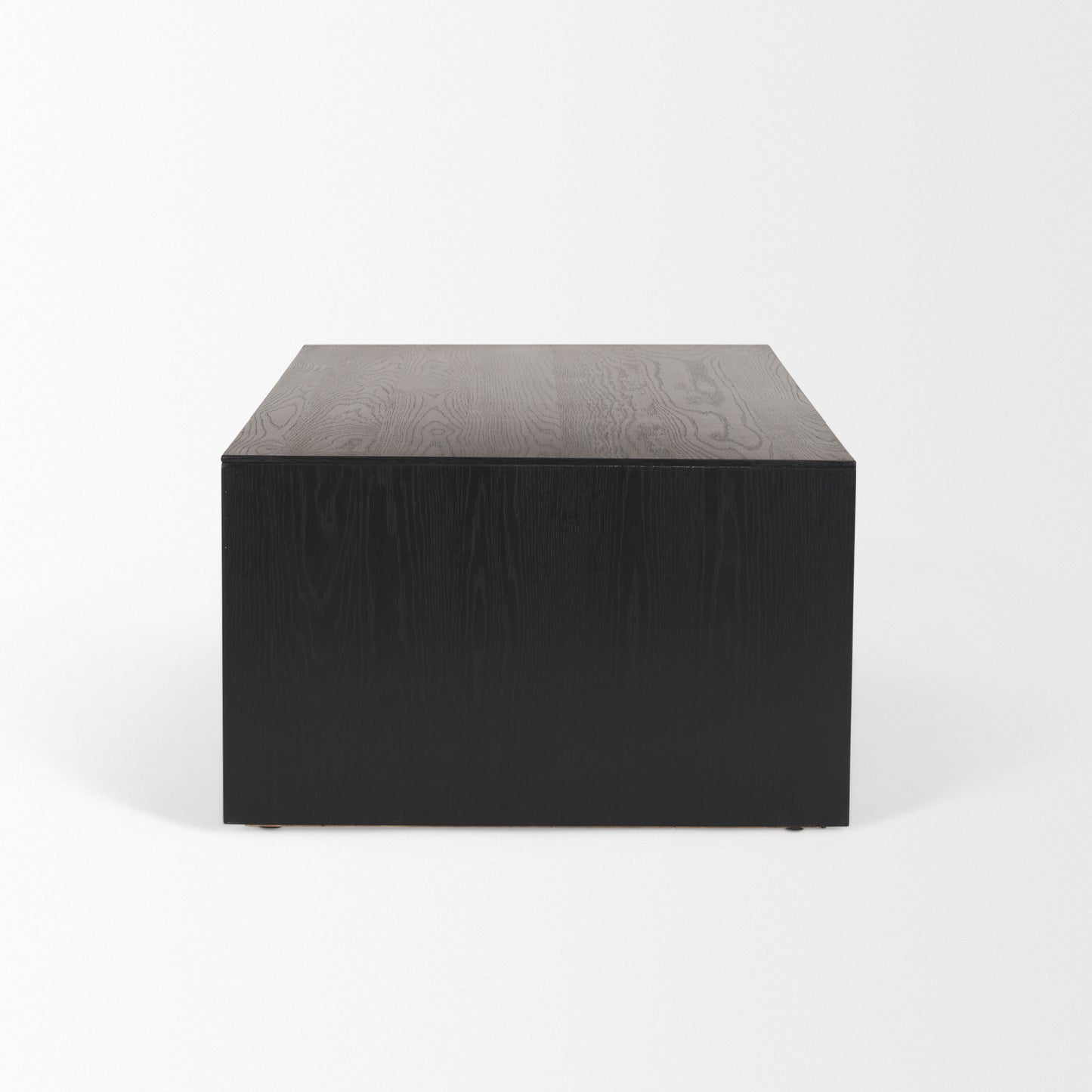 Tabor Natural Wood Coffee Table with Black Oak Waterfall Design - Stylish and Modern Living Room Accent