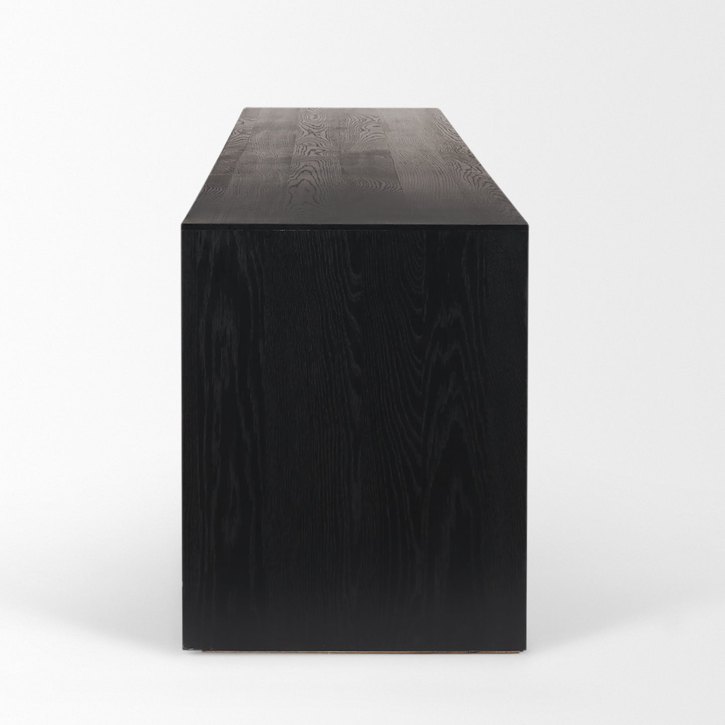 Tabor Natural Wood with Black Oak Waterfall Media Console - Contemporary Design for Stylish Entertainment Areas and Modern Living Spaces