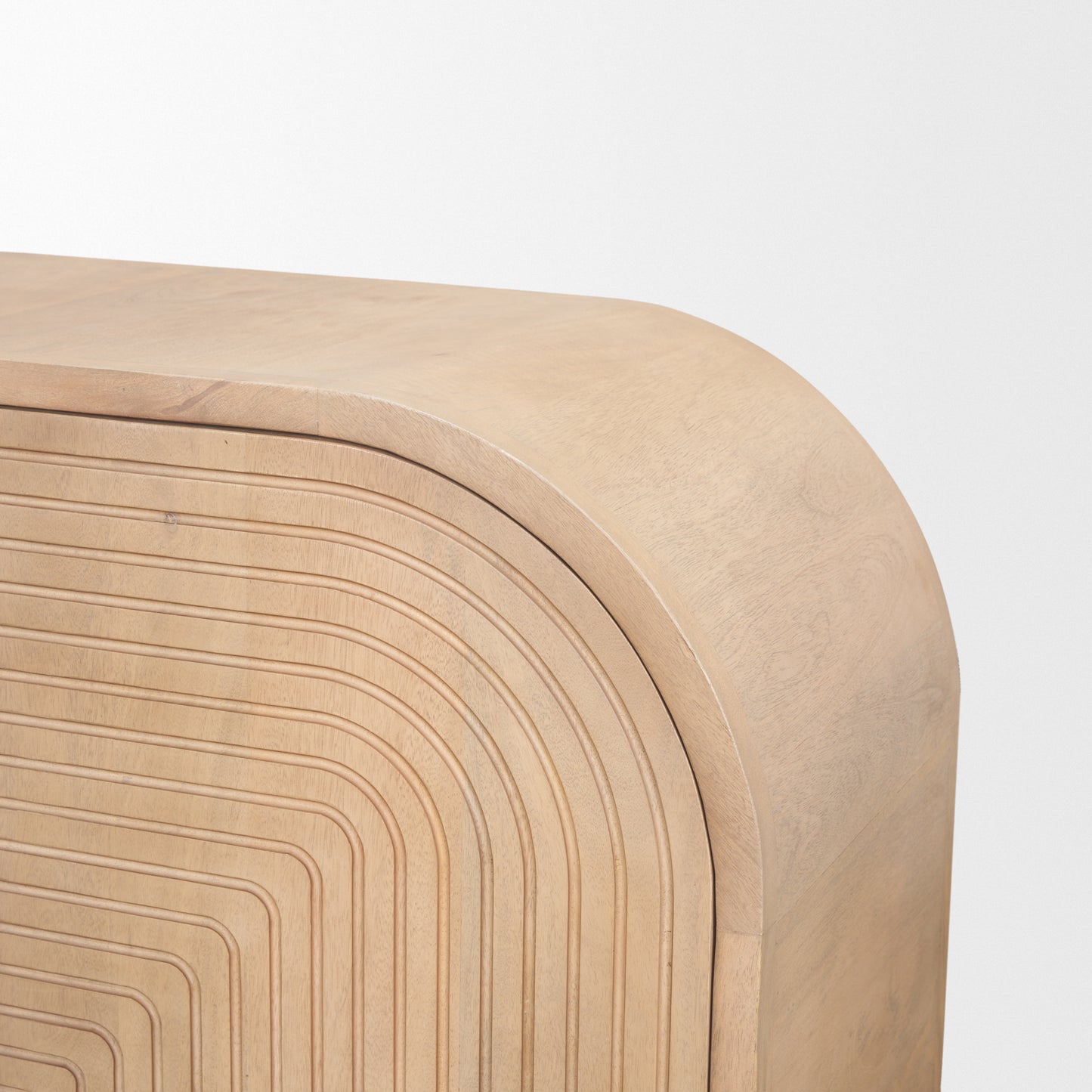 Sorina Reverse Fluted Light Brown Wood Sideboard - Elegant and Modern Storage Solution
