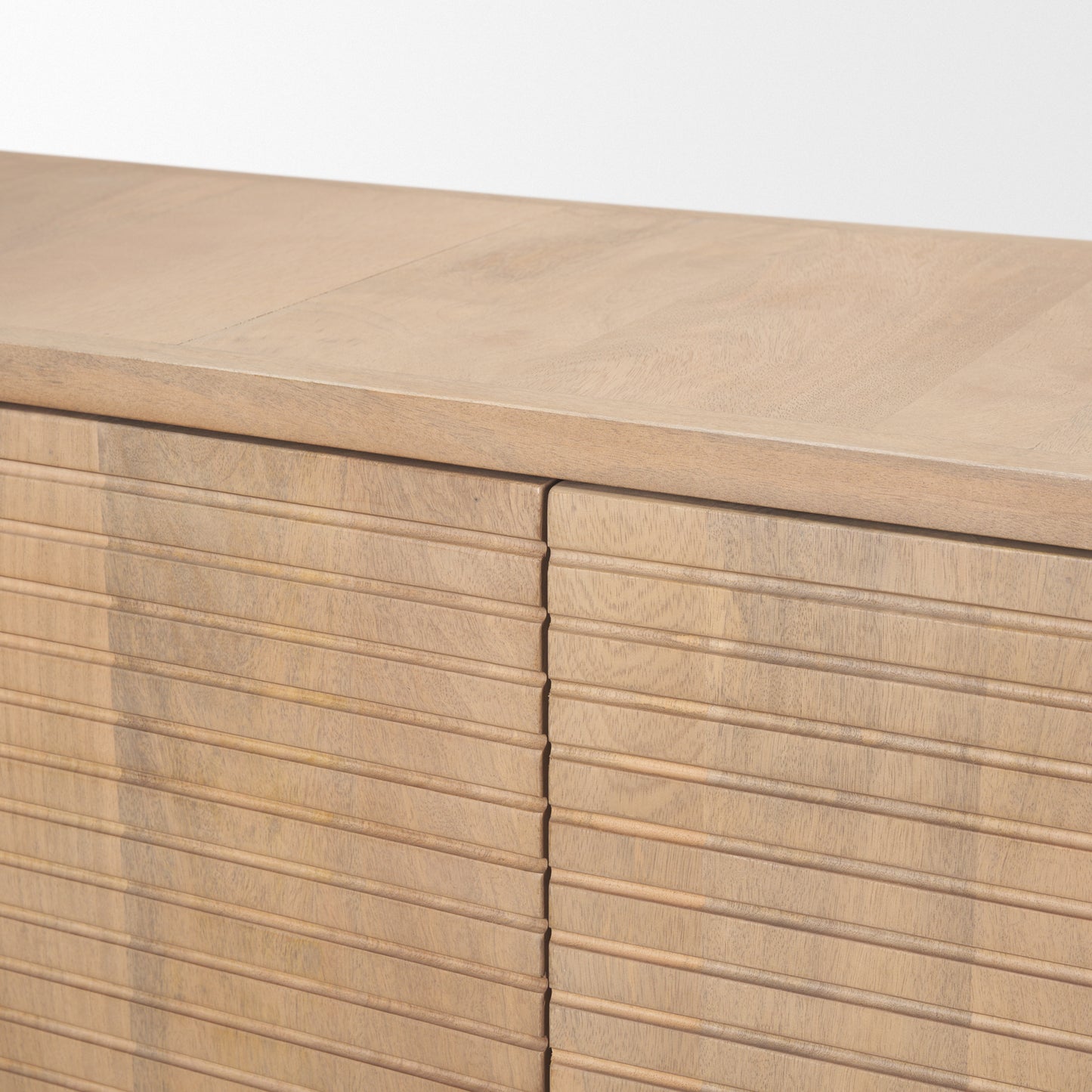 Sorina Reverse Fluted Light Brown Wood Sideboard - Elegant and Modern Storage Solution