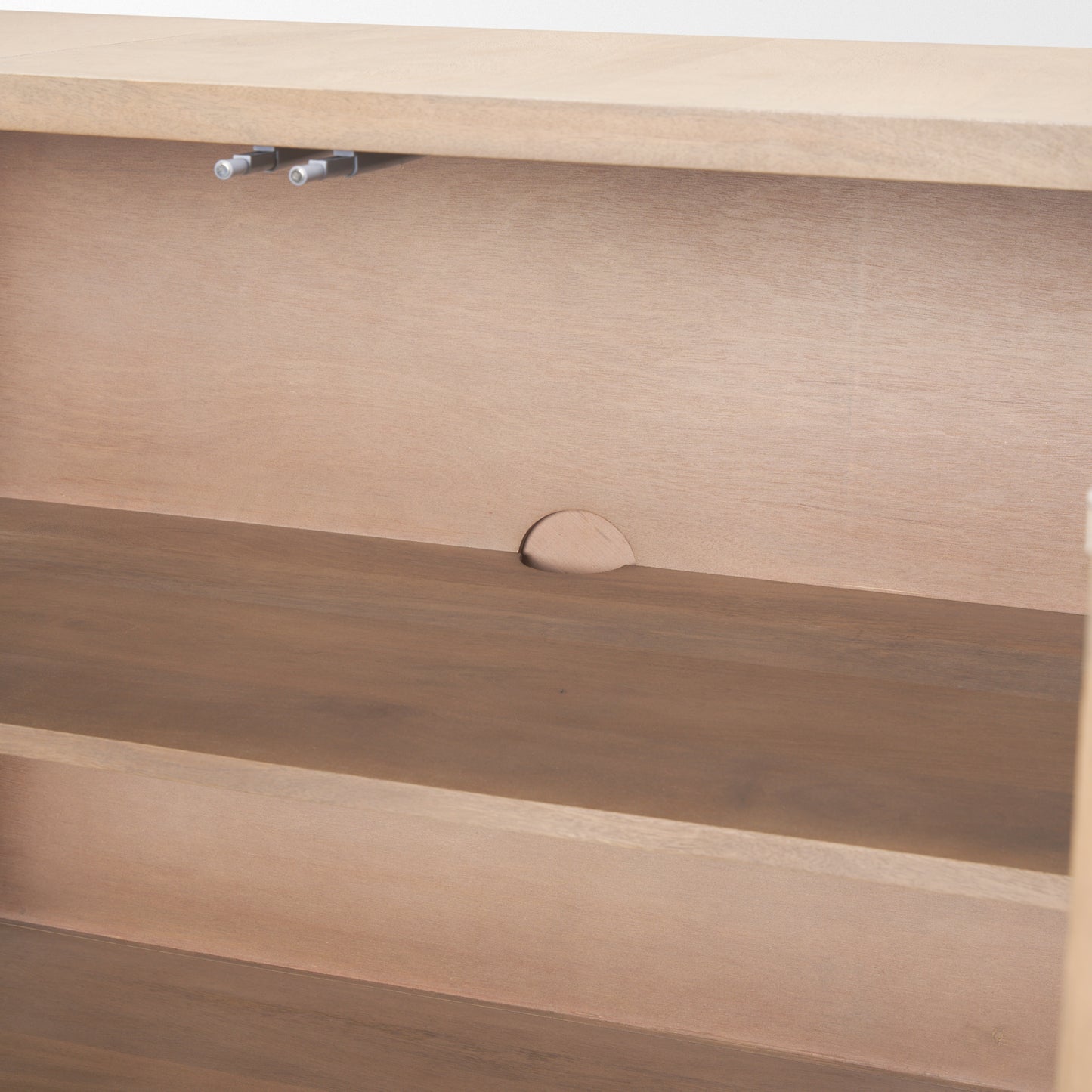 Sorina Reverse Fluted Light Brown Wood Sideboard - Elegant and Modern Storage Solution