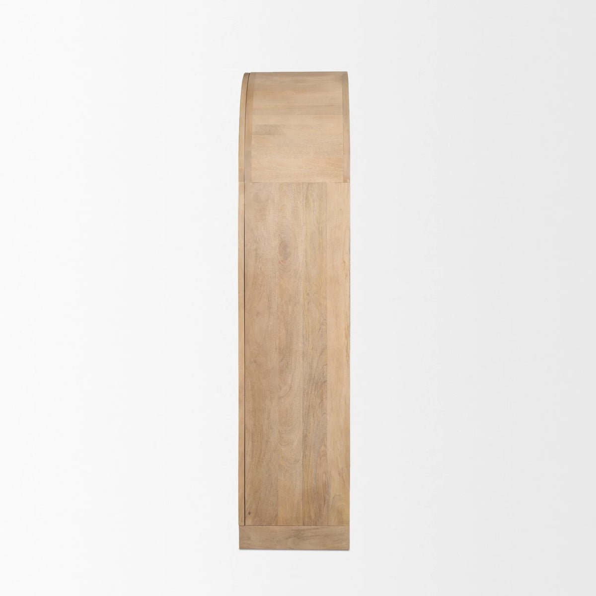 Suri Light Brown Wood with Glass Doors Arched Curio Cabinet