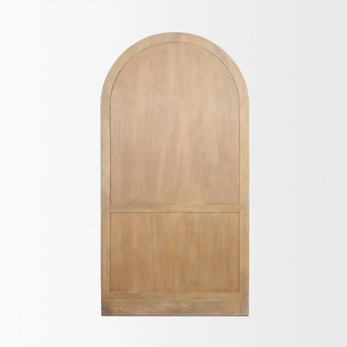 Suri Light Brown Wood with Glass Doors Arched Curio Cabinet