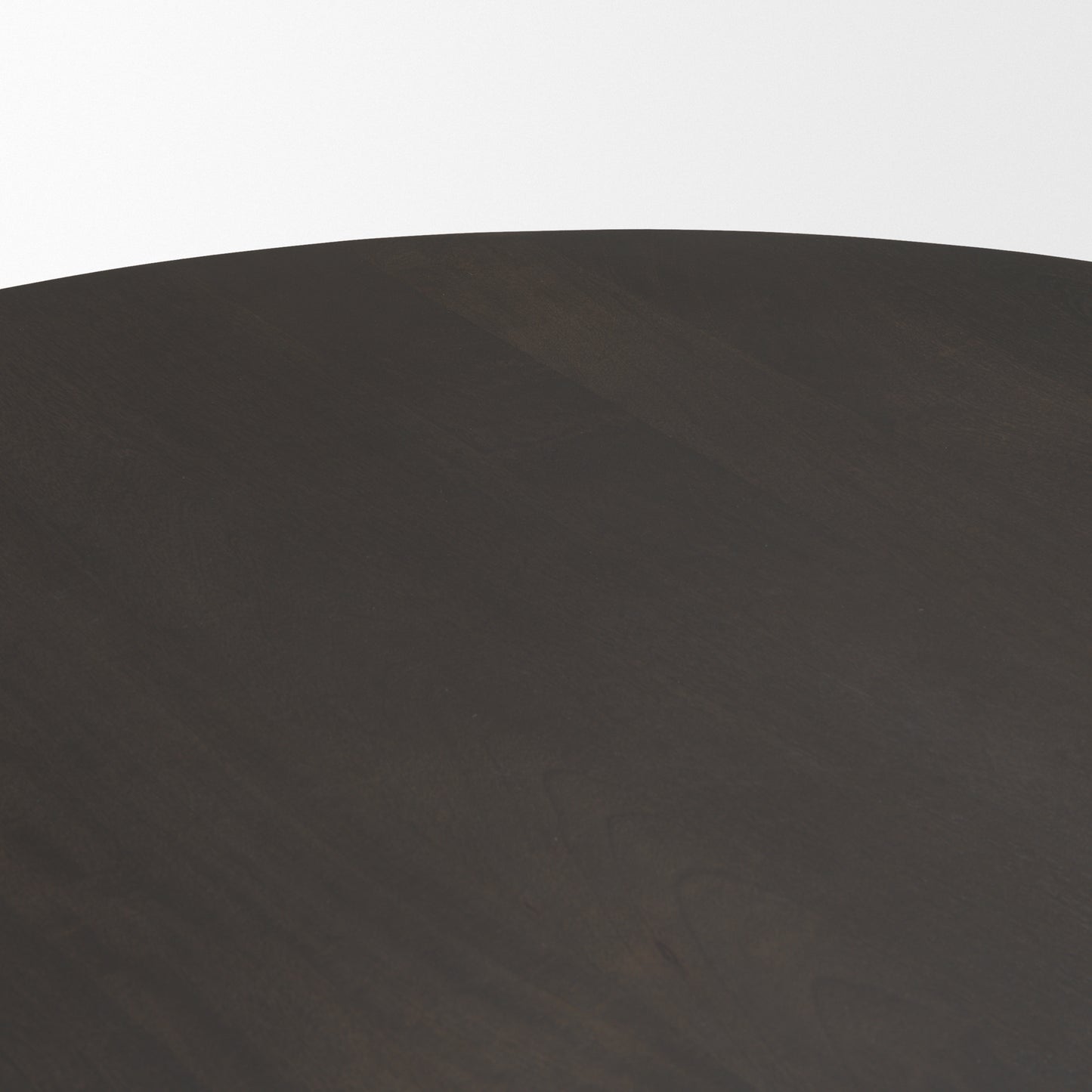 Tarro 60" Round Textured Espresso Wood Dining Table with Geometrical Base for a Modern and Stylish Dining Space