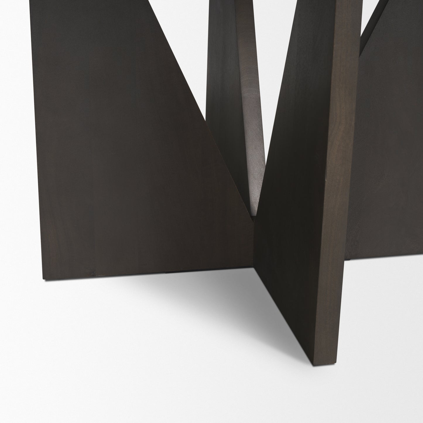 Tarro 60" Round Textured Espresso Wood Dining Table with Geometrical Base for a Modern and Stylish Dining Space